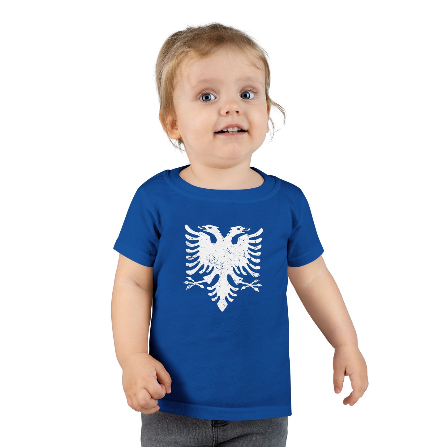 Toddler White Eagle Graphic Tee – Soft Cotton Shirt | Distressed Eagle Design for Boys & Girls, Heritage-Inspired Kidswear