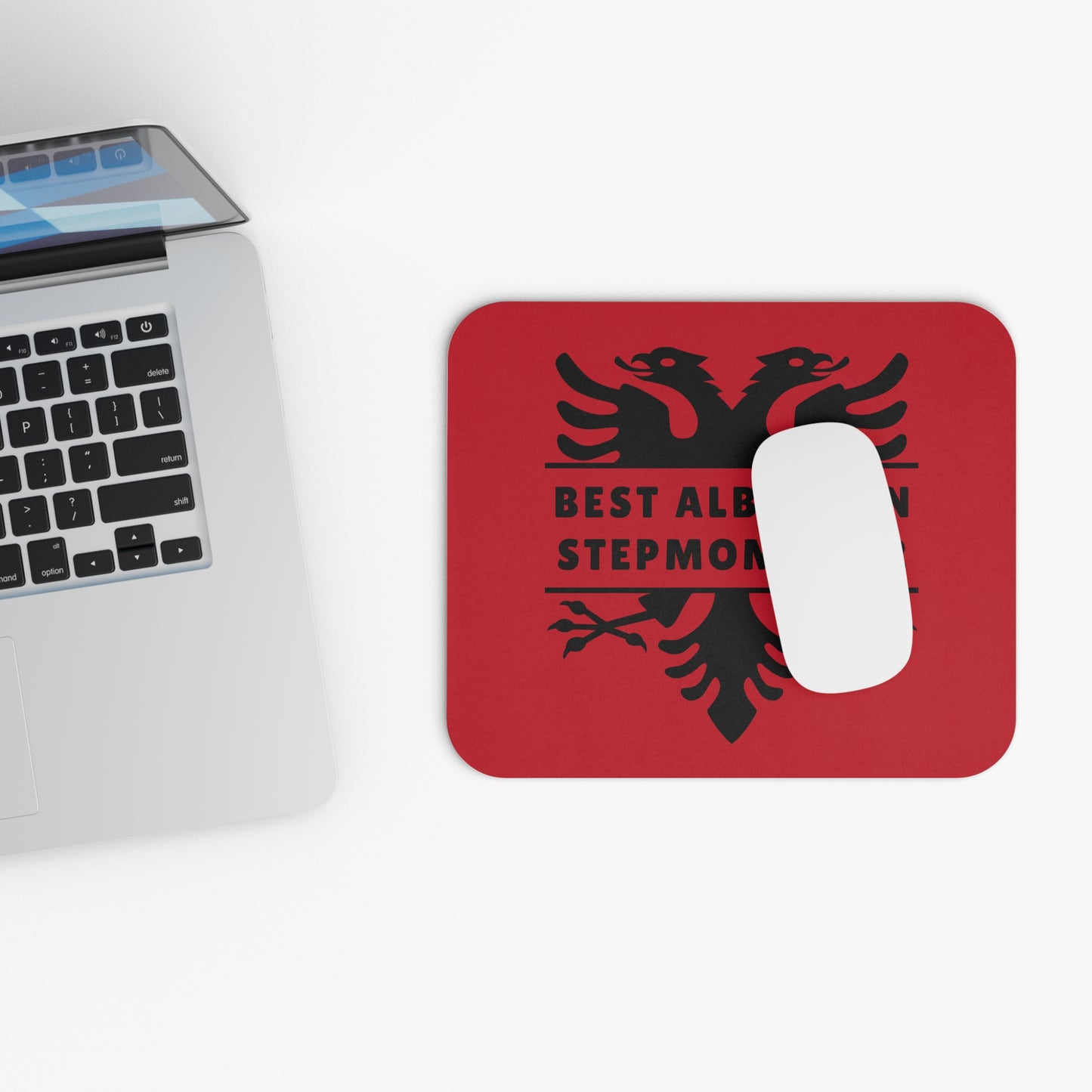 Best Albanian Stepmom Ever – Mouse Pad 9"x8" Eagle Design | Gift for Stepmoms, Cultural Desk Accessory, Mother Figure Appreciation