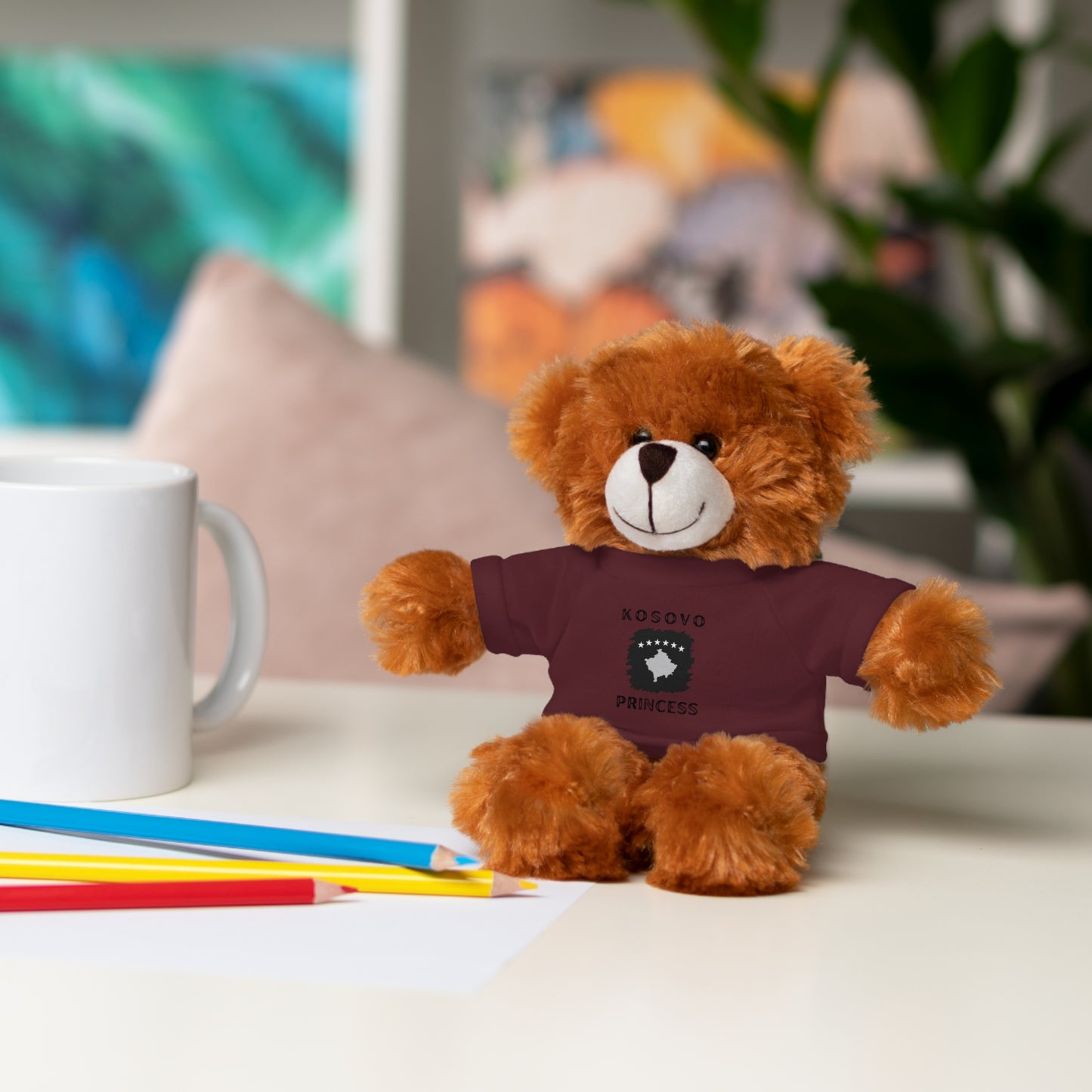 Kosovo Princess | 8" Teddy Bear with Personalized Tee – Cute Plush Gift for Kids & Toddlers
