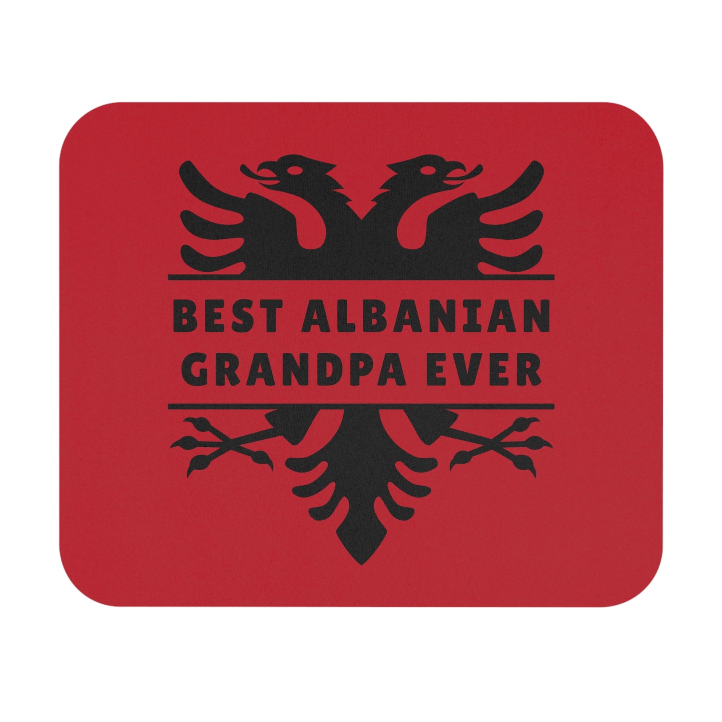 Best Grandpa Ever – Albanian Eagle Mouse Pad Strong & Patriotic 9"x8" Desk Mat | Gift for Albanian Grandfathers