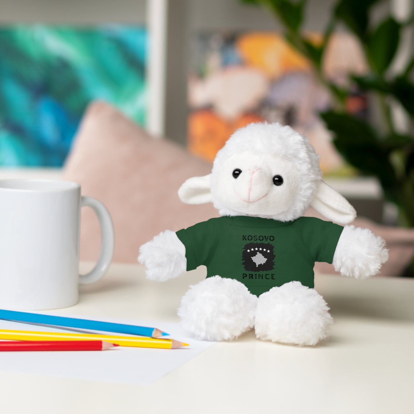 Kosovo Prince | 8" Plush Sheep with Personalized Tee – Soft & Gentle Gift for Boys & Toddlers