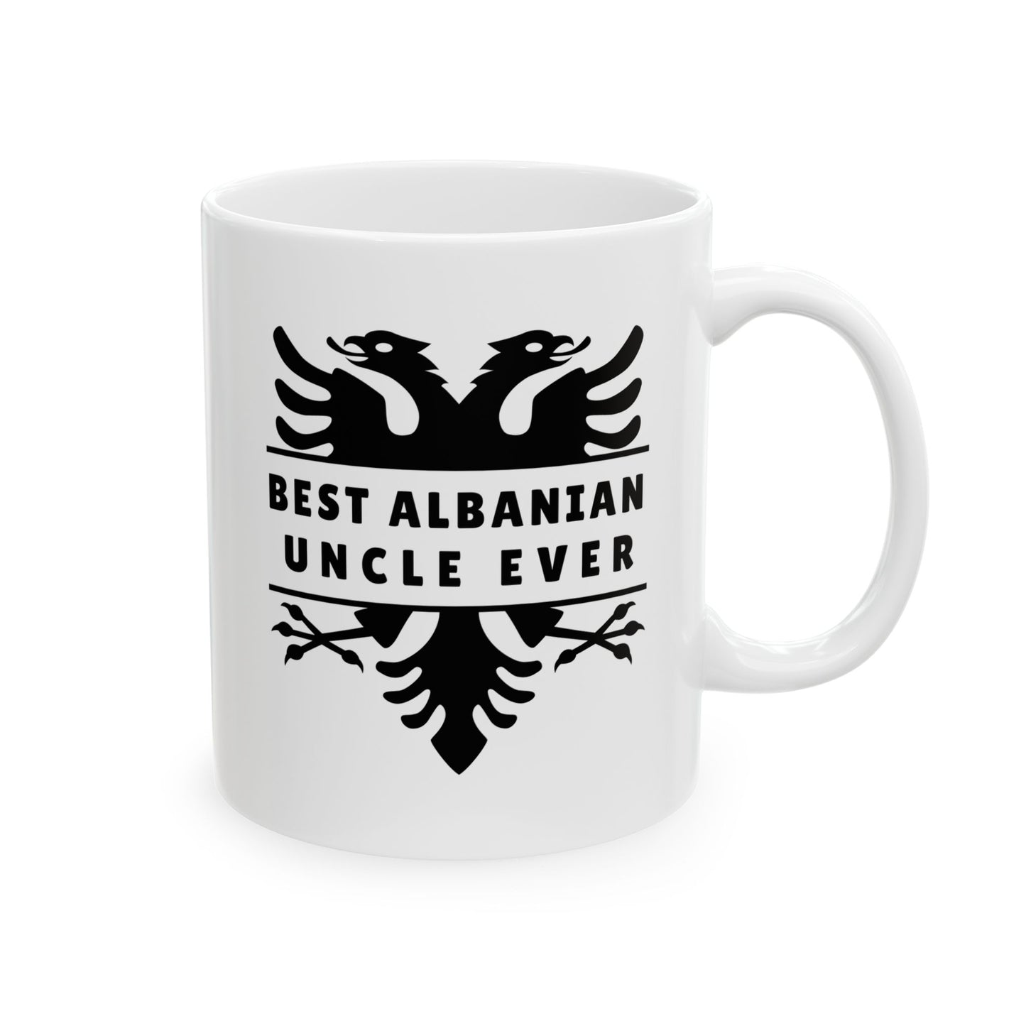 Best Albanian Uncle Ever – 11 oz White Ceramic Mug Uncle Energy | Albanian Pride | Daily Dose of Appreciation