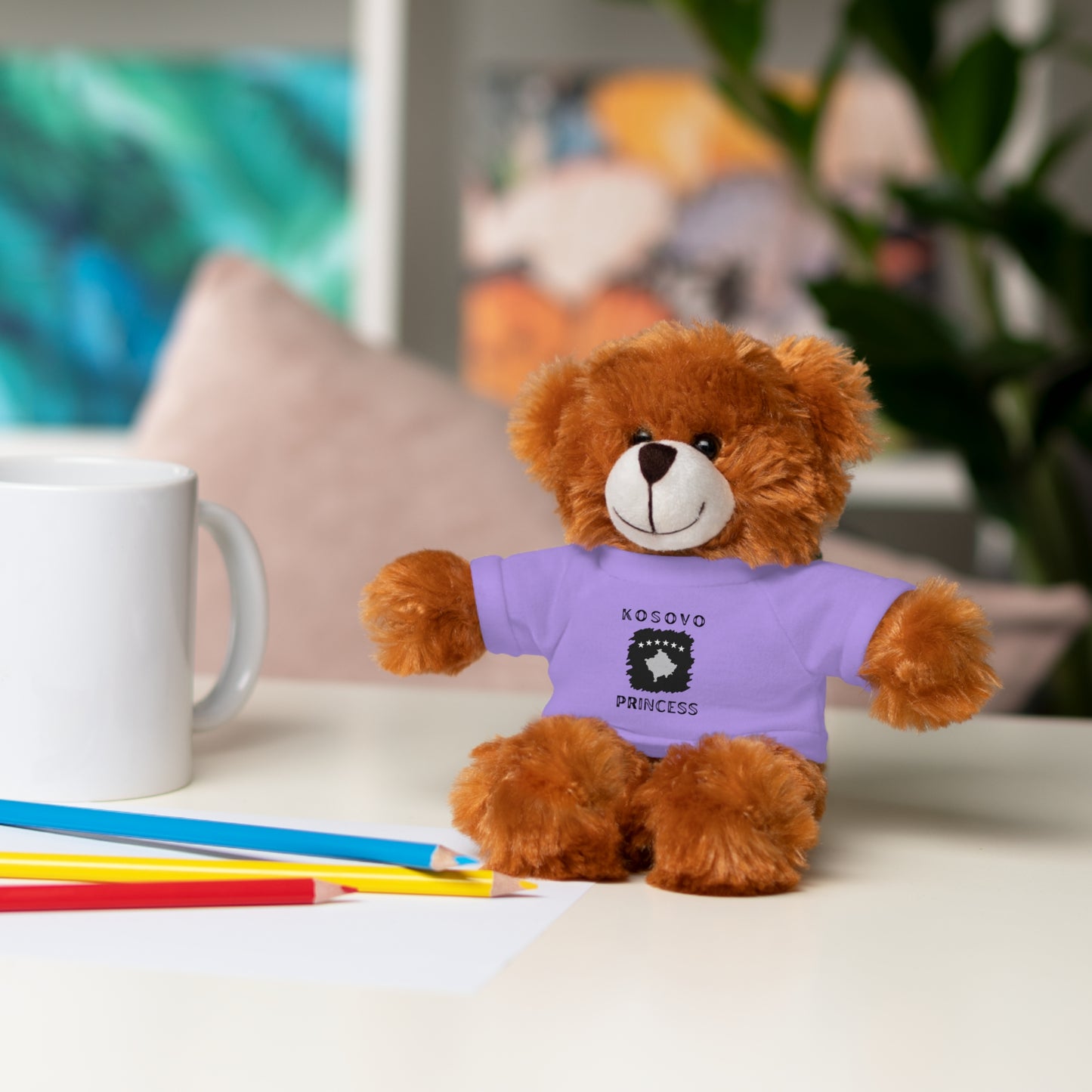 Kosovo Princess | 8" Teddy Bear with Personalized Tee – Cute Plush Gift for Kids & Toddlers