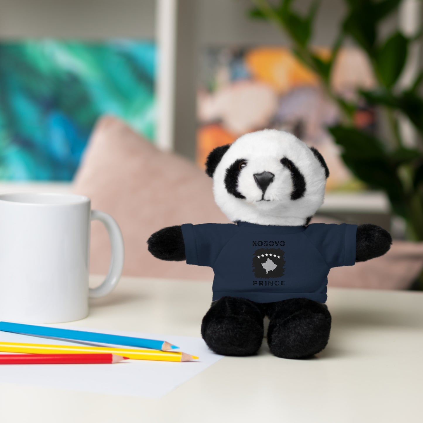 Kosovo Prince | 8" Plush Panda with Personalized Tee – Sweet & Snuggly Gift for Boys & Toddlers