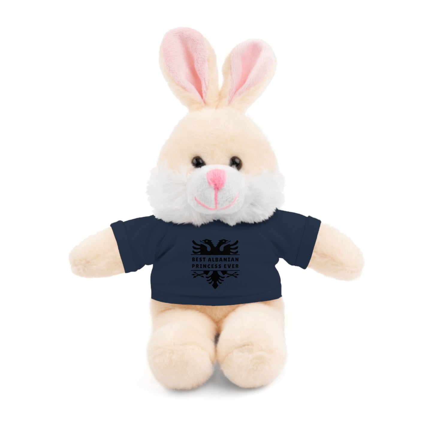 Best Albanian Princess Ever | Personalized 8" Plush Bunny with Custom Tee | Cute Gift for Kids