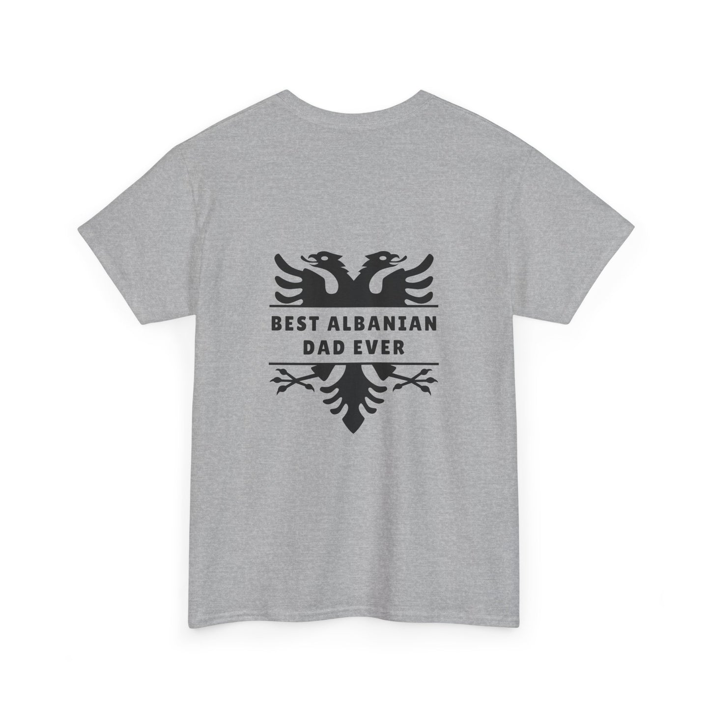 Best Albanian Dad Ever – Heavy Cotton Tee Unisex Graphic T-Shirt | Bold Eagle Design on Back & Front | Gift for Proud Albanian Fathers