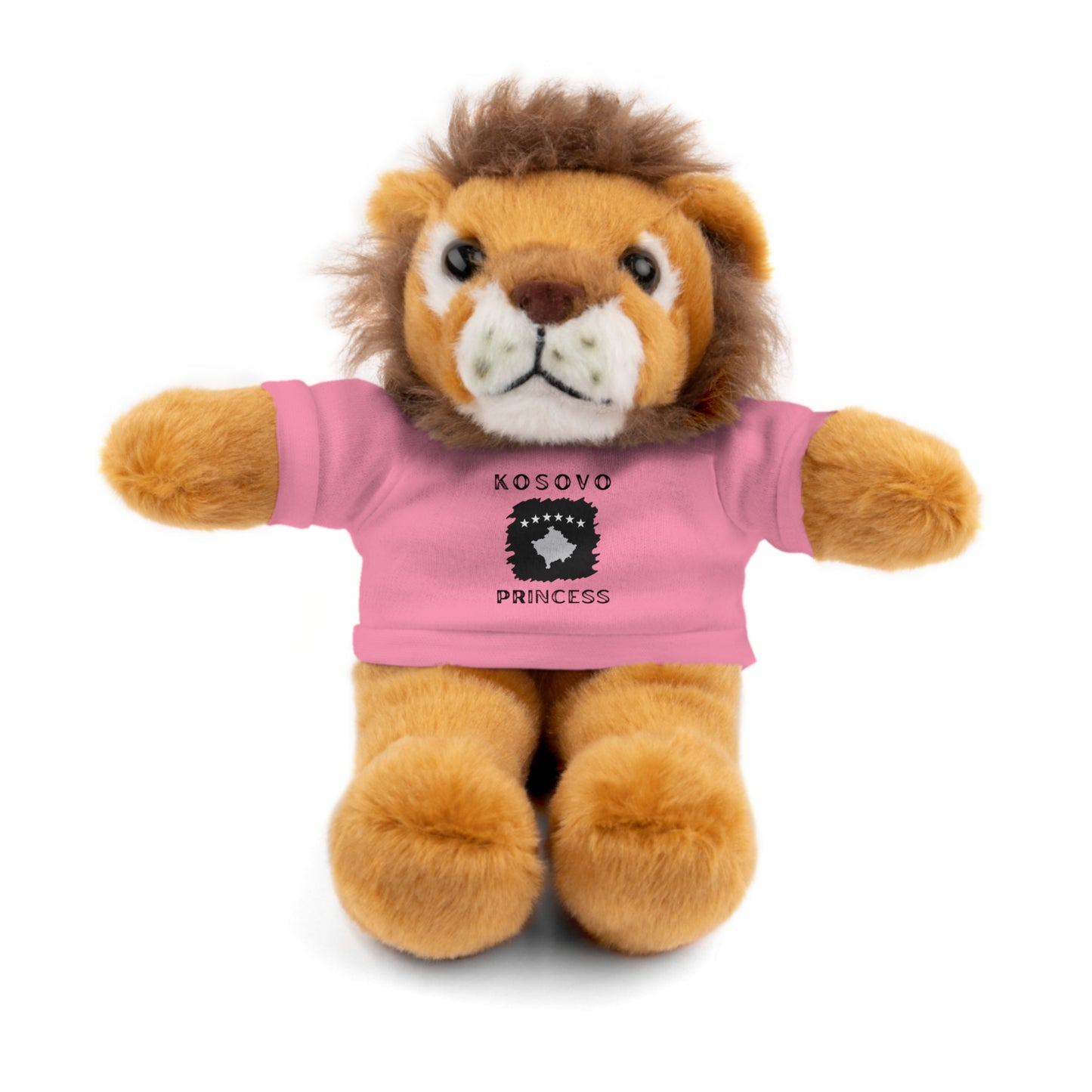 Kosovo Princess | 8" Plush Lion with Personalized Tee – Majestic & Cuddly Gift for Kids & Toddlers