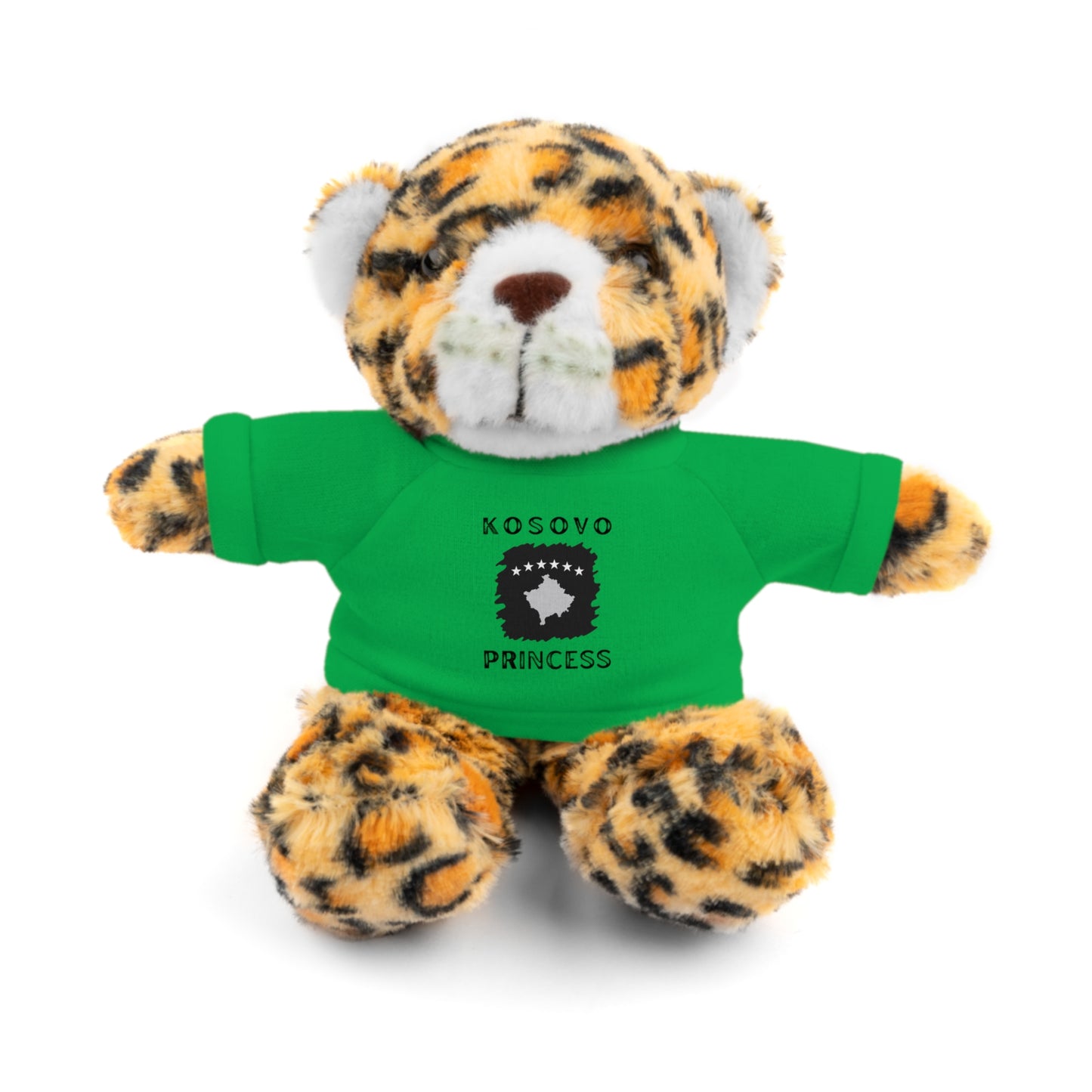 Kosovo Princess | 8" Plush Jaguar with Personalized Tee – Fierce & Cuddly Gift for Kids & Toddlers