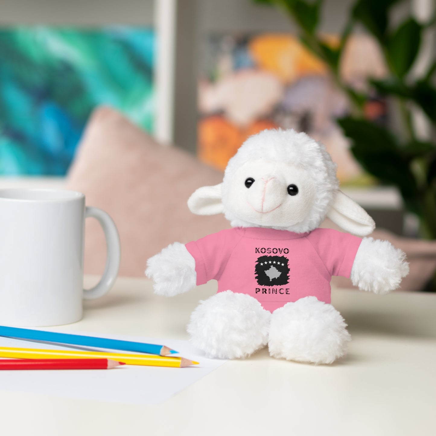 Kosovo Prince | 8" Plush Sheep with Personalized Tee – Soft & Gentle Gift for Boys & Toddlers