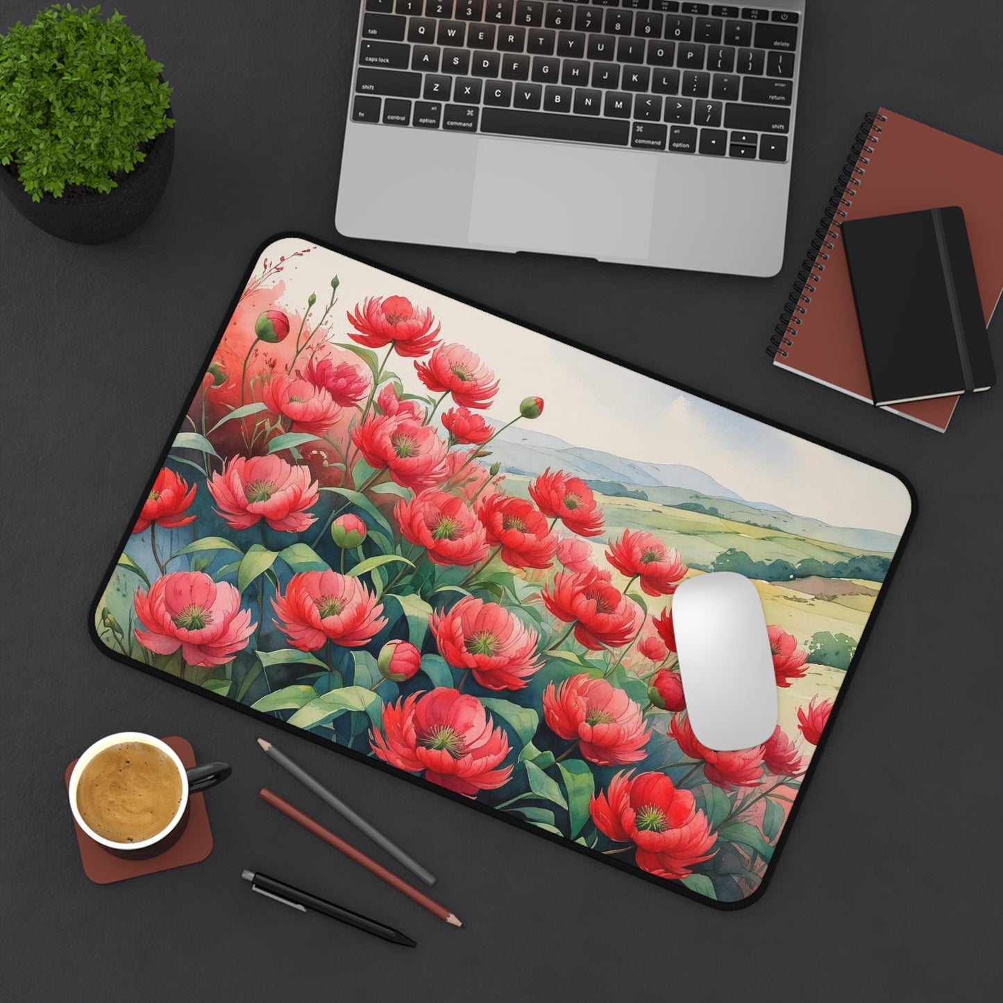 Kosovo National Flower Desk Mat – Paeonia Edition (12" x 18") Elegant Floral Desk Accessory | Cultural Tribute | Gift for Nature Lovers & Proud Kosovars
