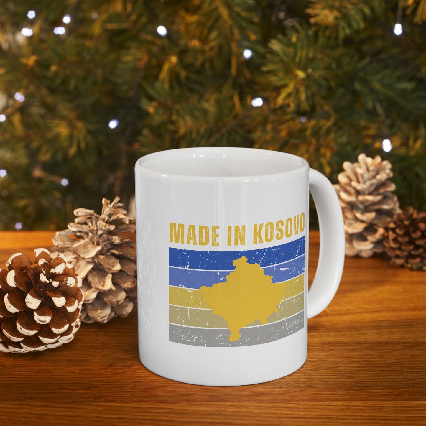 Made in Kosovo – Ceramic Mug (11 oz) Patriotic Coffee Cup | Kosovo Flag-Inspired Gift | Daily Reminder of Home