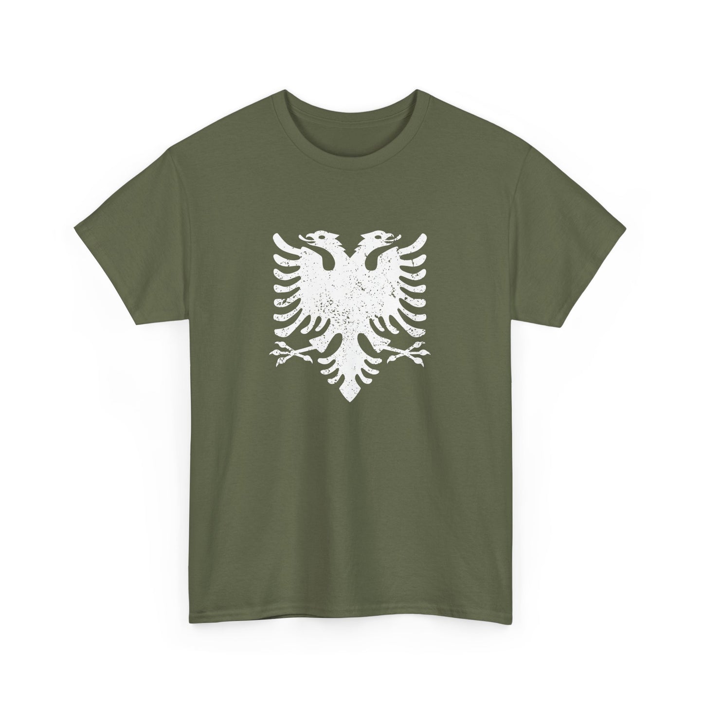 Stylish Unisex Distressed Albanian Eagle Tee – Heavy Cotton T-Shirt | Bold Heritage Wear for Everyday Style, Gifts & Festivals
