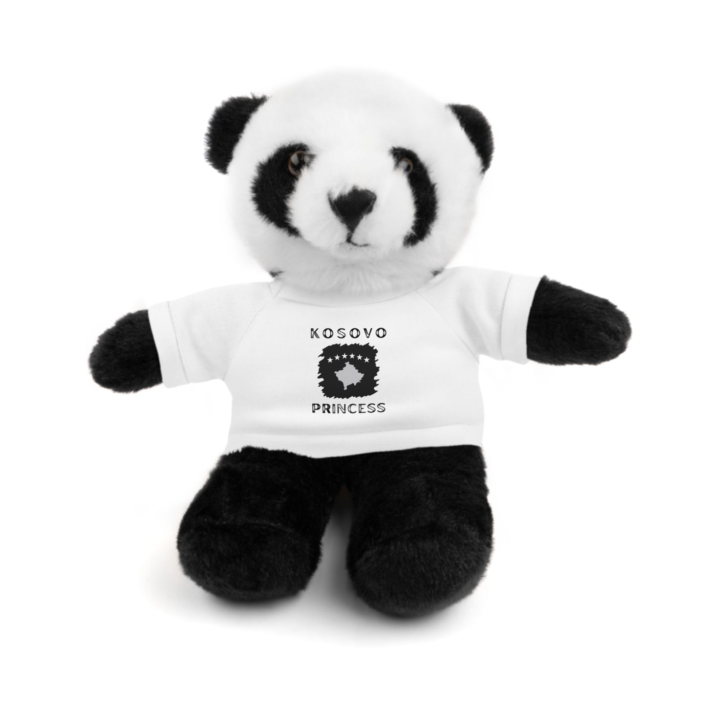 Kosovo Princess | 8" Plush Panda with Personalized Tee – Cute & Cuddly Gift for Kids & Toddlers