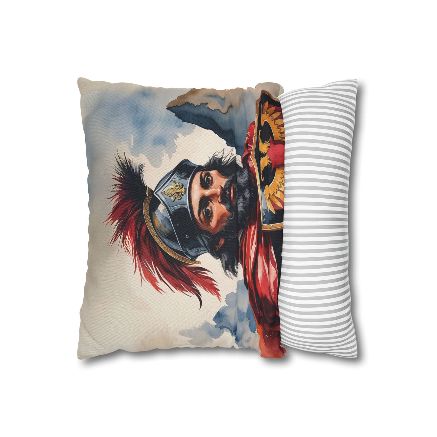 Skanderbeg Portrait Pillowcase – Albanian Hero Art, Patriotic Home Decor, Historical Accent Cushion, Unique Gift for Albanian Pride