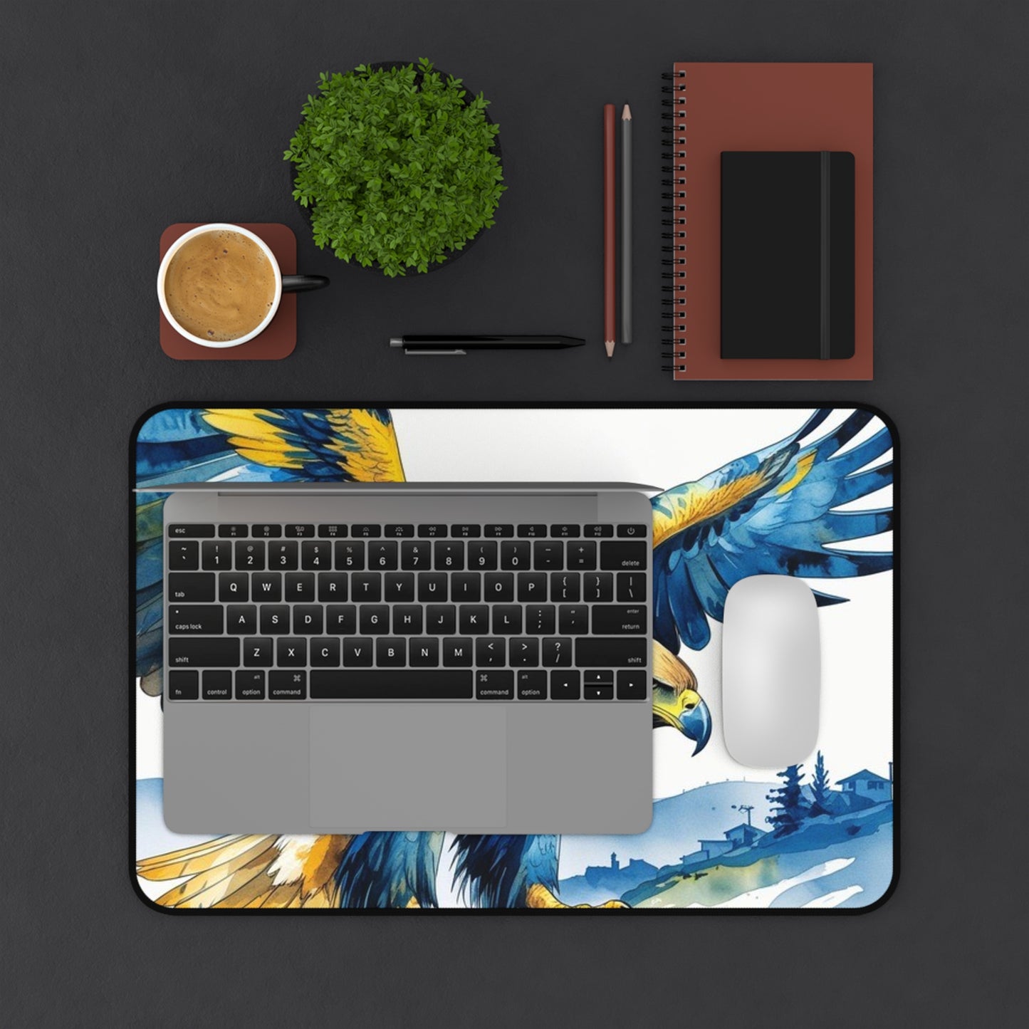 Majestic Eagle Desk Mat Kosovo-Inspired Office Decor | Gaming Accessory | Gift for Nature & Wildlife Lovers