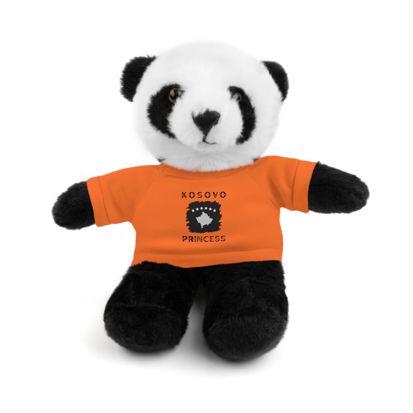 Kosovo Princess | 8" Plush Panda with Personalized Tee – Cute & Cuddly Gift for Kids & Toddlers
