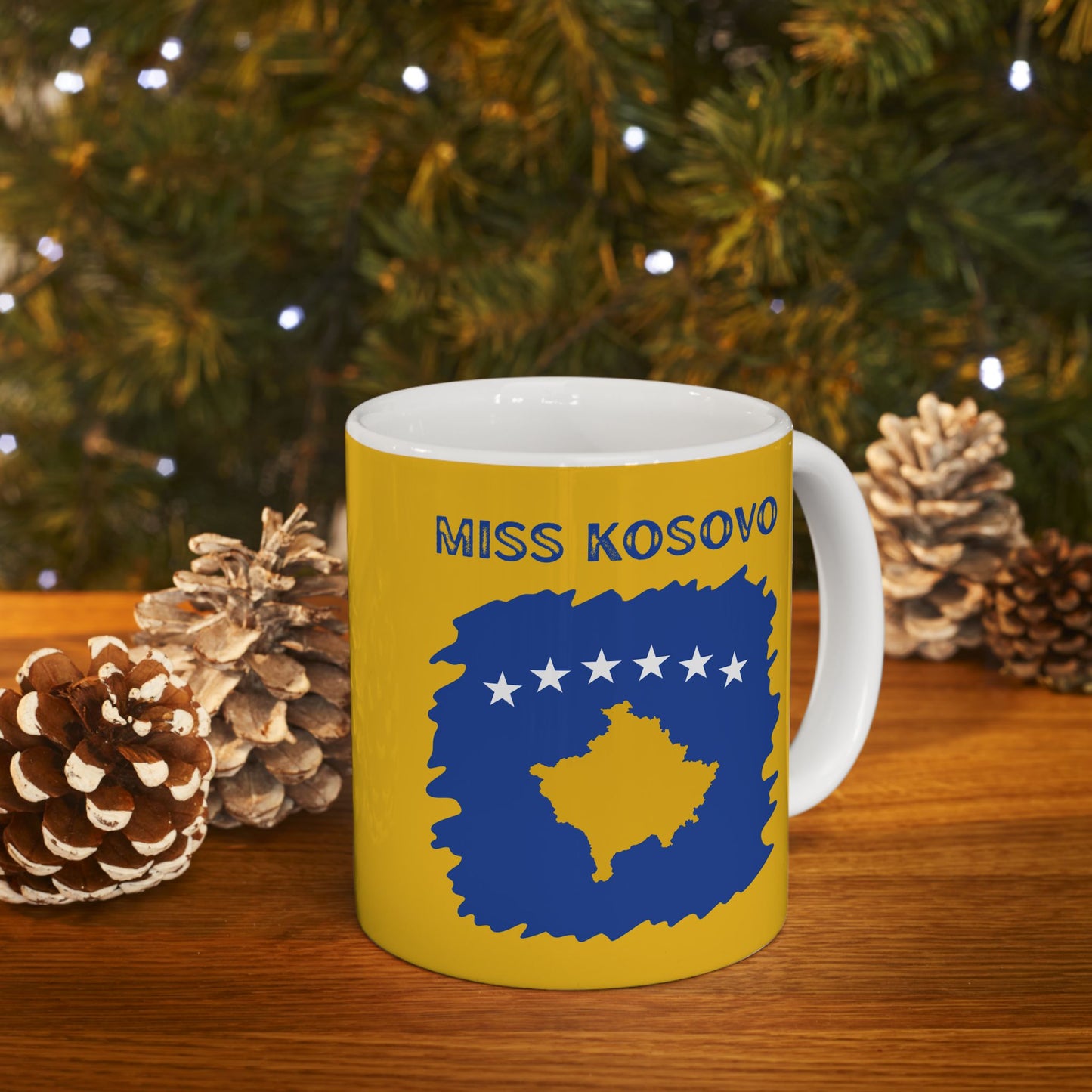 Miss Kosovo Flag Ceramic Mug – Unique 11oz Coffee Cup for Patriots | Perfect Holiday Gift & Home Decor