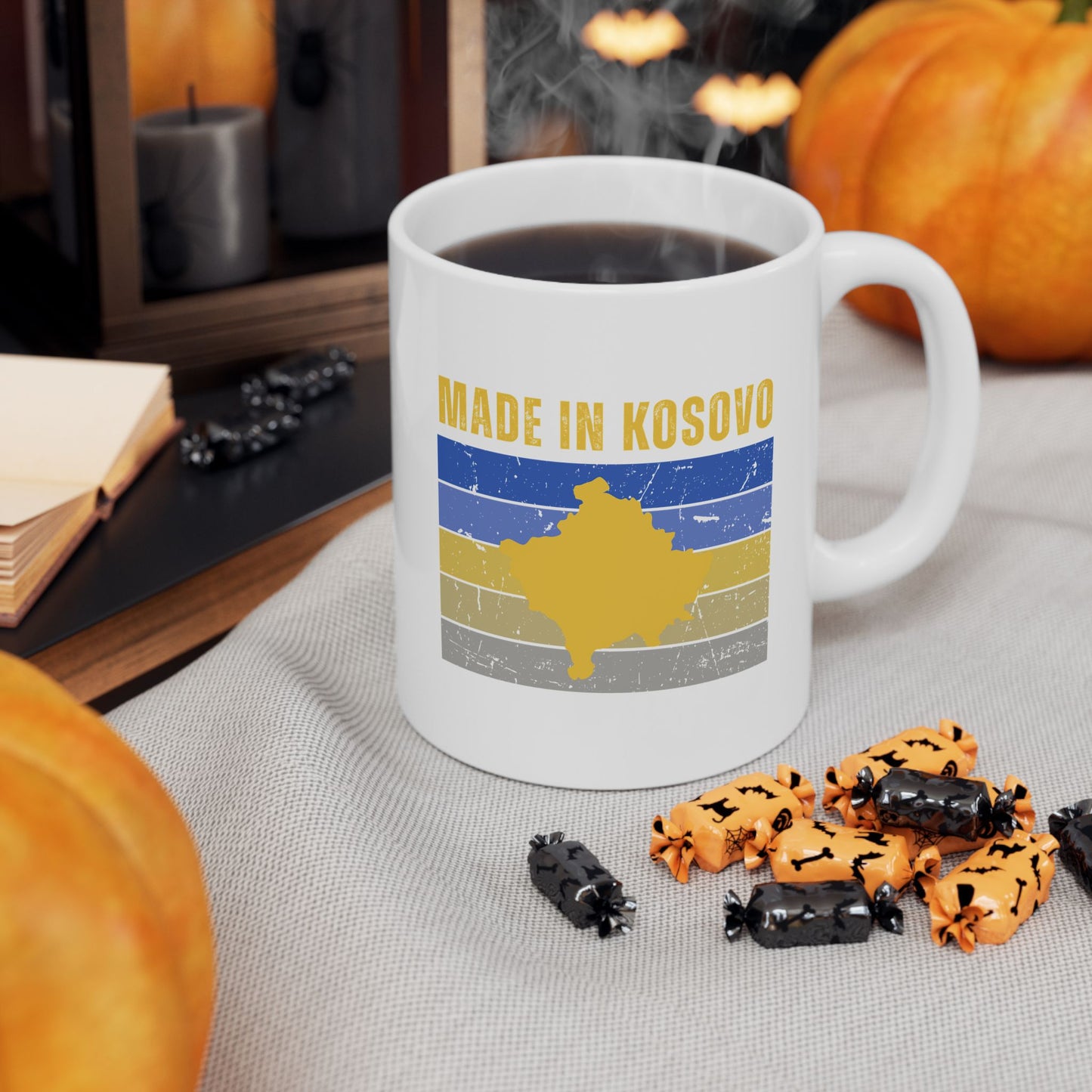 Made in Kosovo – Ceramic Mug (11 oz) Patriotic Coffee Cup | Kosovo Flag-Inspired Gift | Daily Reminder of Home