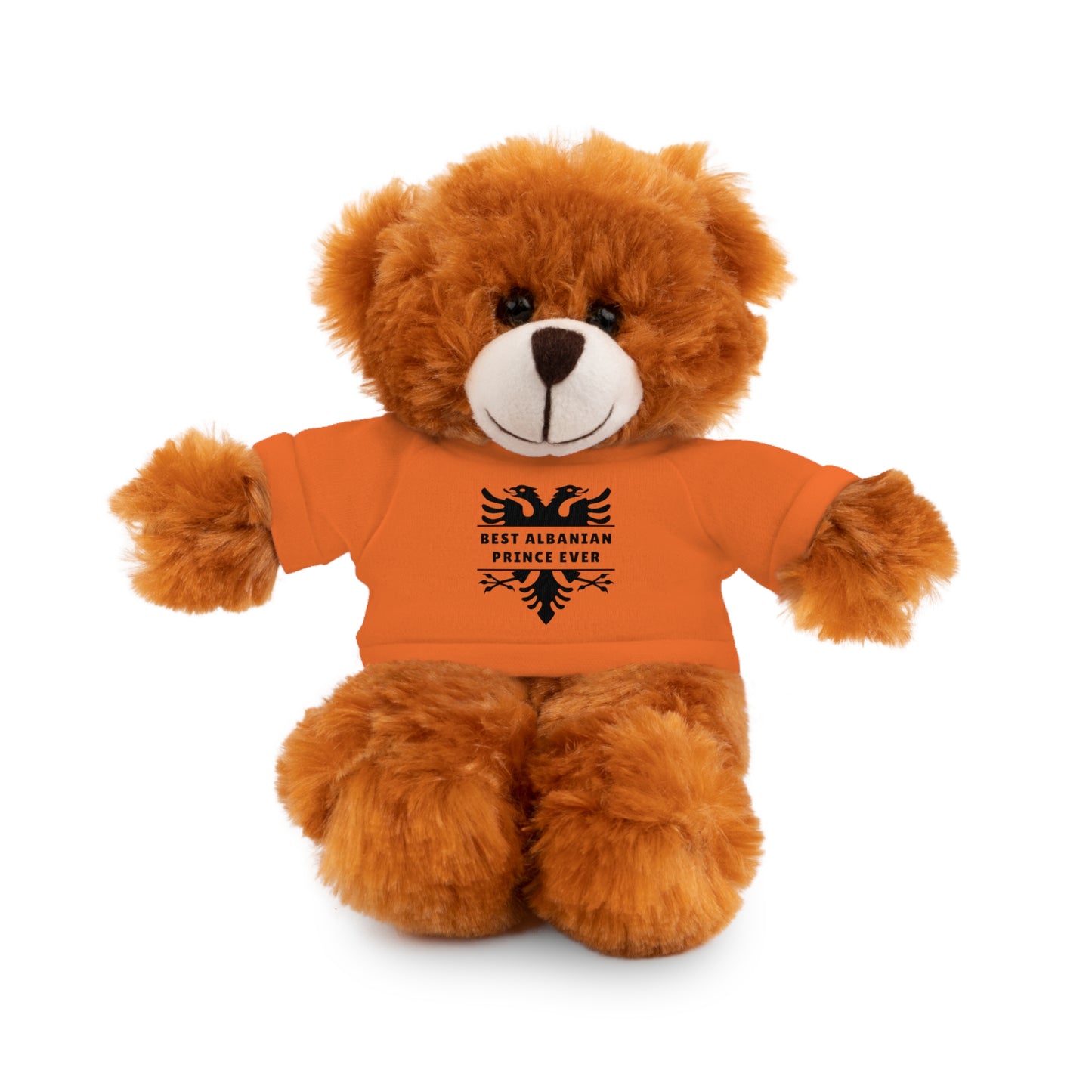 Stuffed Animal with Tee - Best Albanian Prince Ever, Cute Gift for Kids, Birthday Present, Nursery Decor, Unique Keepsake