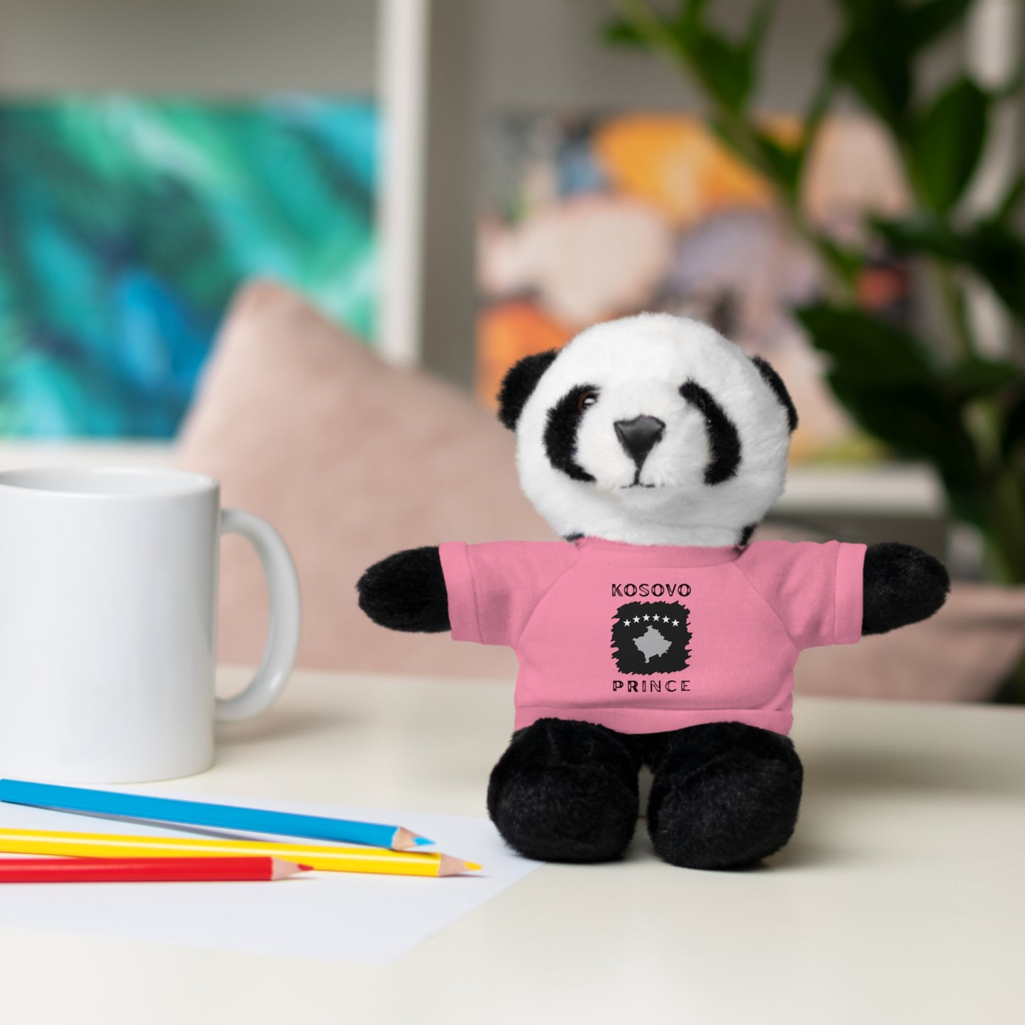Kosovo Prince | 8" Plush Panda with Personalized Tee – Sweet & Snuggly Gift for Boys & Toddlers
