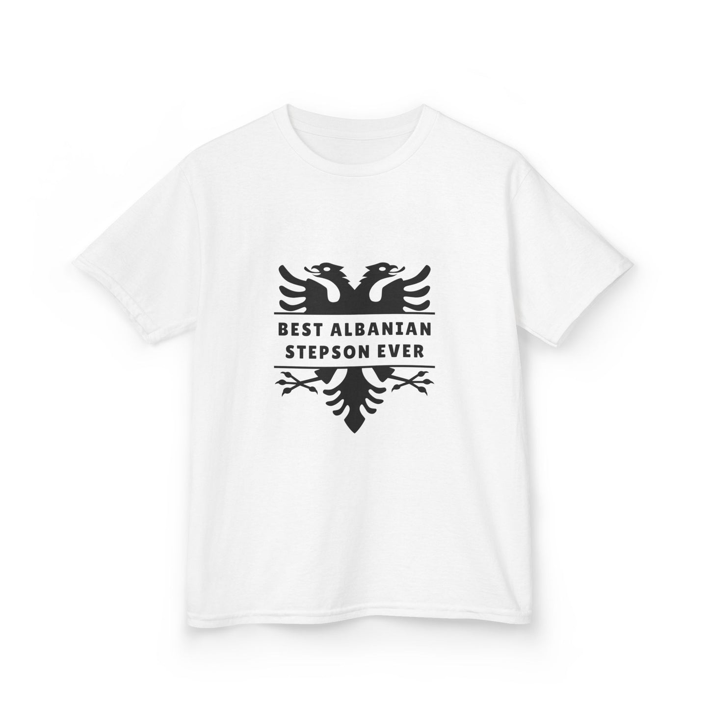 Best Albanian Stepson Ever – Kids/Youth Cotton T-Shirt Proud Heritage Tee | Gift from Stepparents | Family Bond & Cultural Pride Apparel
