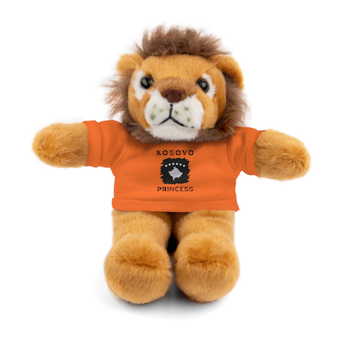 Kosovo Princess | 8" Plush Lion with Personalized Tee – Majestic & Cuddly Gift for Kids & Toddlers