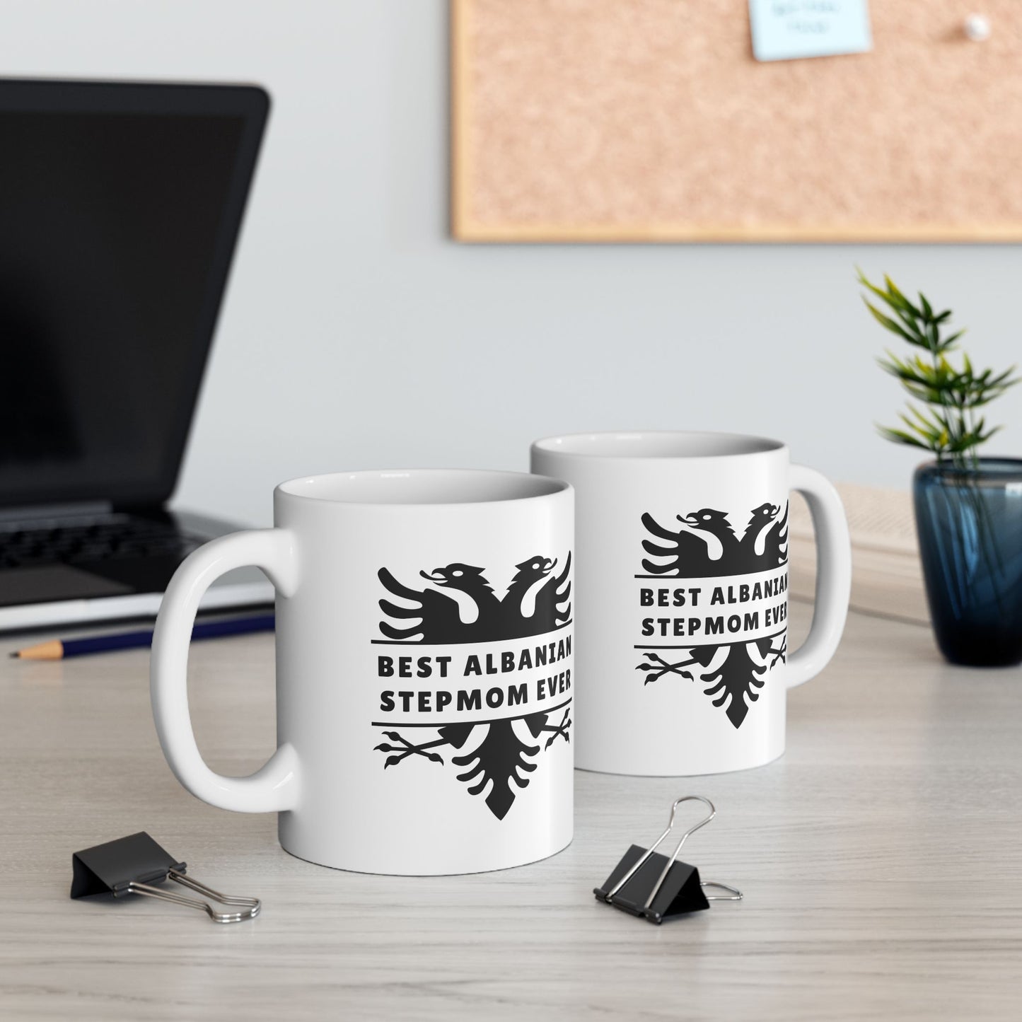 Best Albanian Stepmom Ever – 11oz Ceramic Mug Heartfelt Gift for Stepmothers | Albanian Eagle Mug | Perfect for Birthdays, Holidays, or Just Because