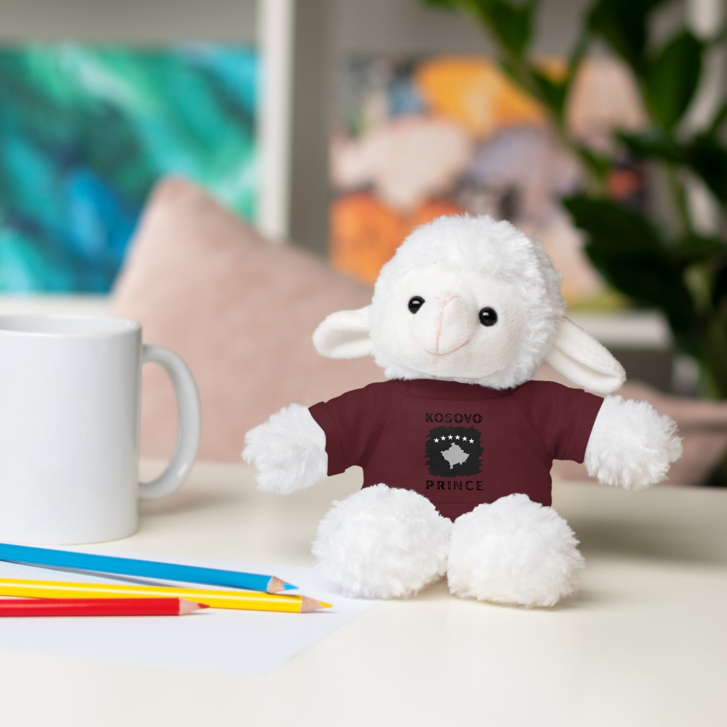 Kosovo Prince | 8" Plush Sheep with Personalized Tee – Soft & Gentle Gift for Boys & Toddlers