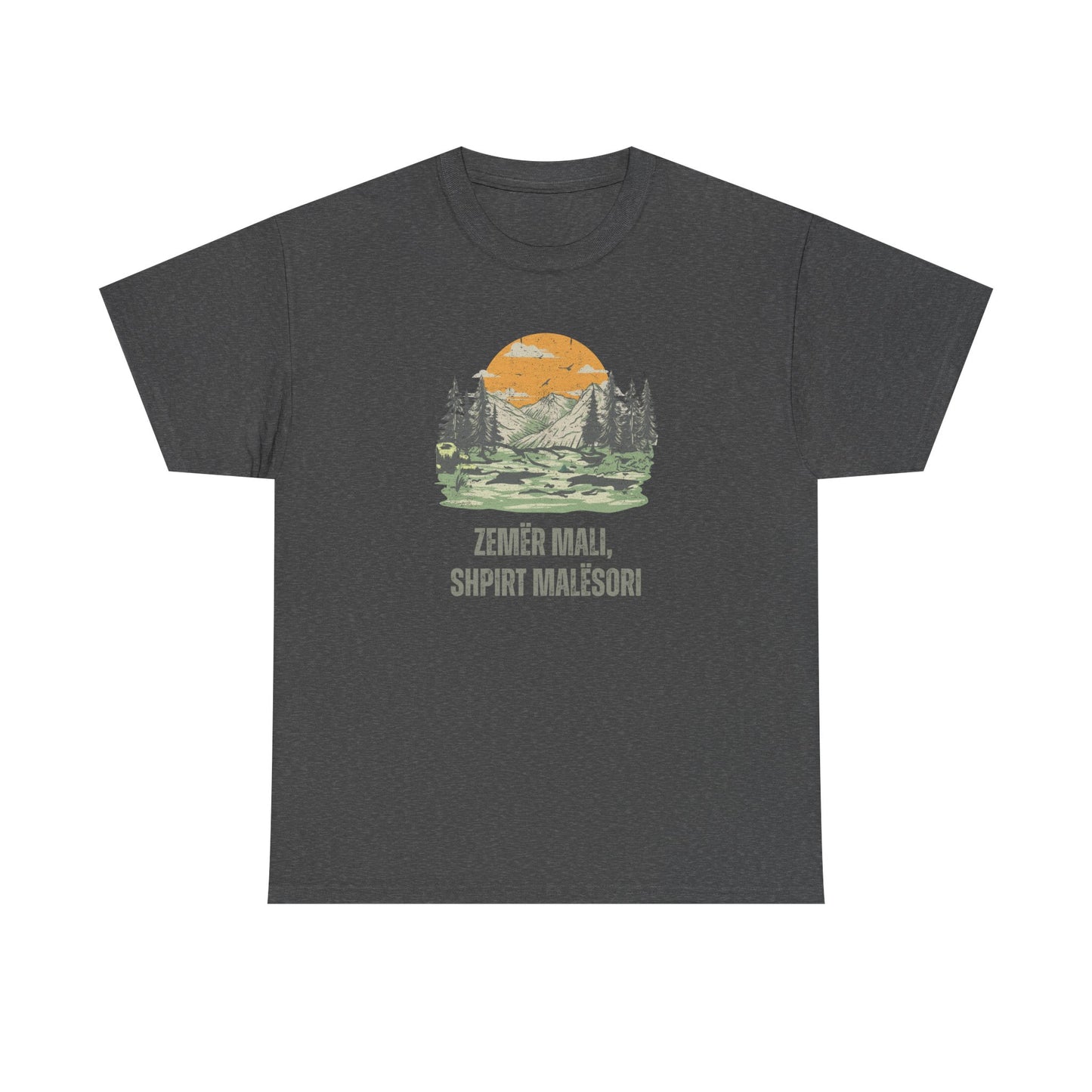 Zemër Mali, Shpirt Malësori – Mountain Heart, Highlander Soul | Albanian Pride T-Shirt