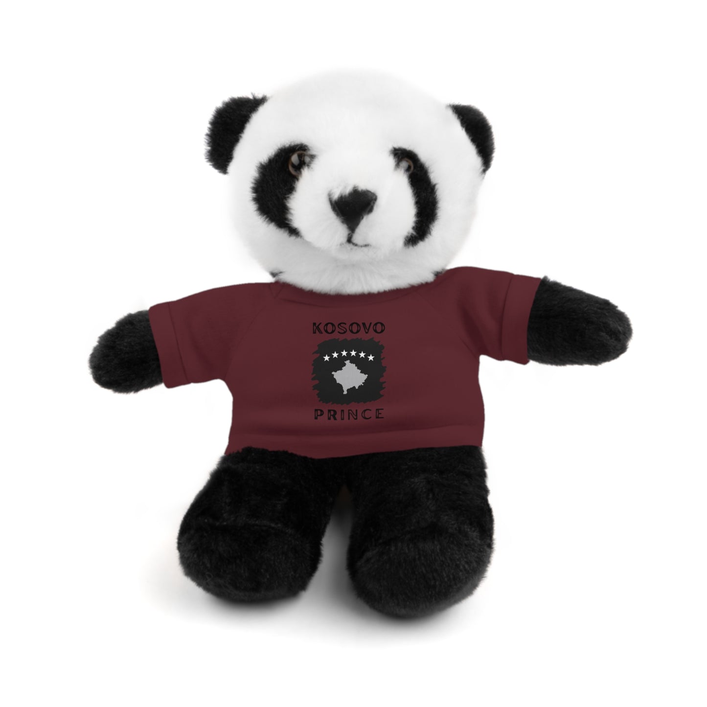 Kosovo Prince | 8" Plush Panda with Personalized Tee – Sweet & Snuggly Gift for Boys & Toddlers