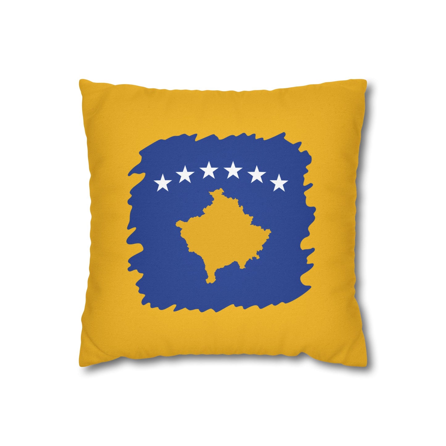 Kosovo Flag Pillowcase – Yellow & Blue Decorative Cushion Cover for Home, Gift, or Travel Souvenir, Independence Day Decoration