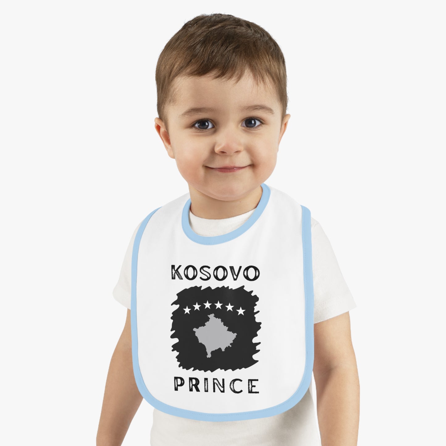 Kosovo Prince Baby Bib | Soft Jersey Bib for Baby Boys – Stylish & Unique Baby Shower Gift