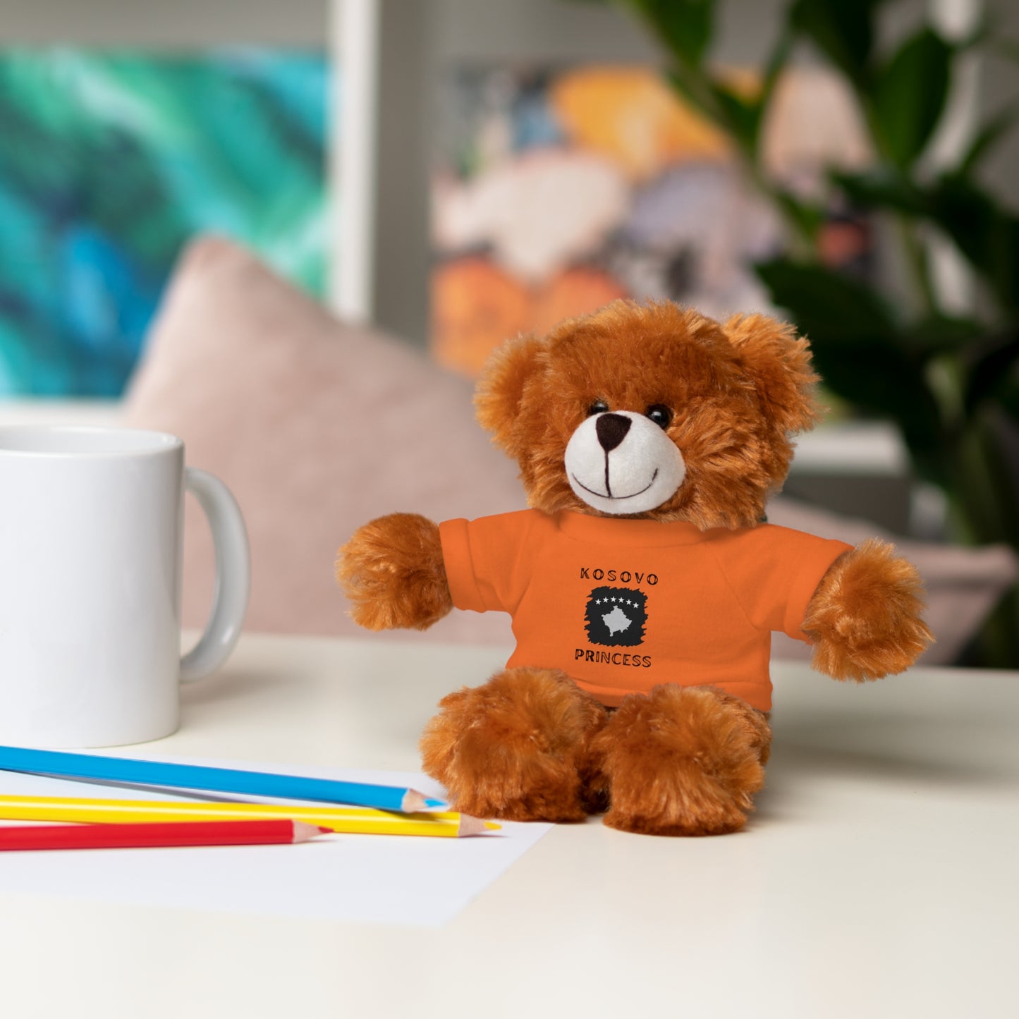 Kosovo Princess | 8" Teddy Bear with Personalized Tee – Cute Plush Gift for Kids & Toddlers