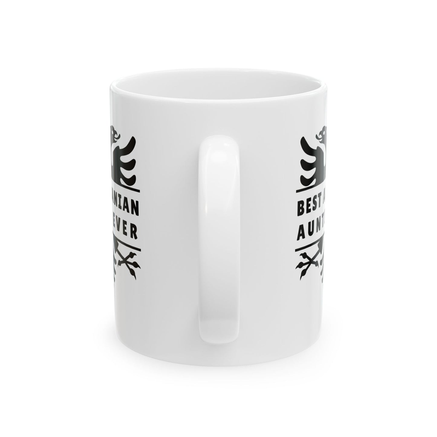 Best Albanian Auntie Ever – 11 oz White Ceramic Mug Bold Black Eagle Design | Thoughtful Gift for Aunties | Celebrate Heritage & Love