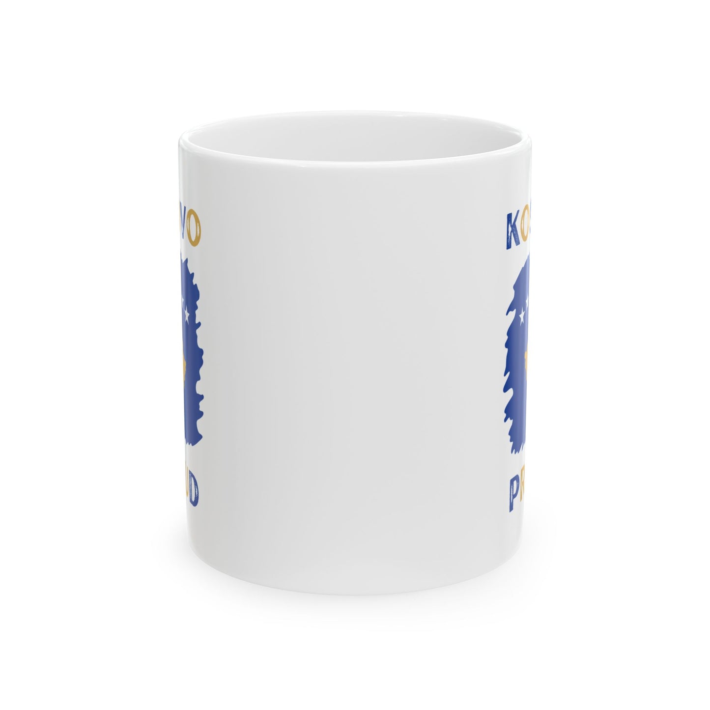 Kosovo Proud Mug – 11oz Ceramic Cup | Yellow & Blue Flag Design for Everyday Pride, Gift Giving & Cultural Celebrations
