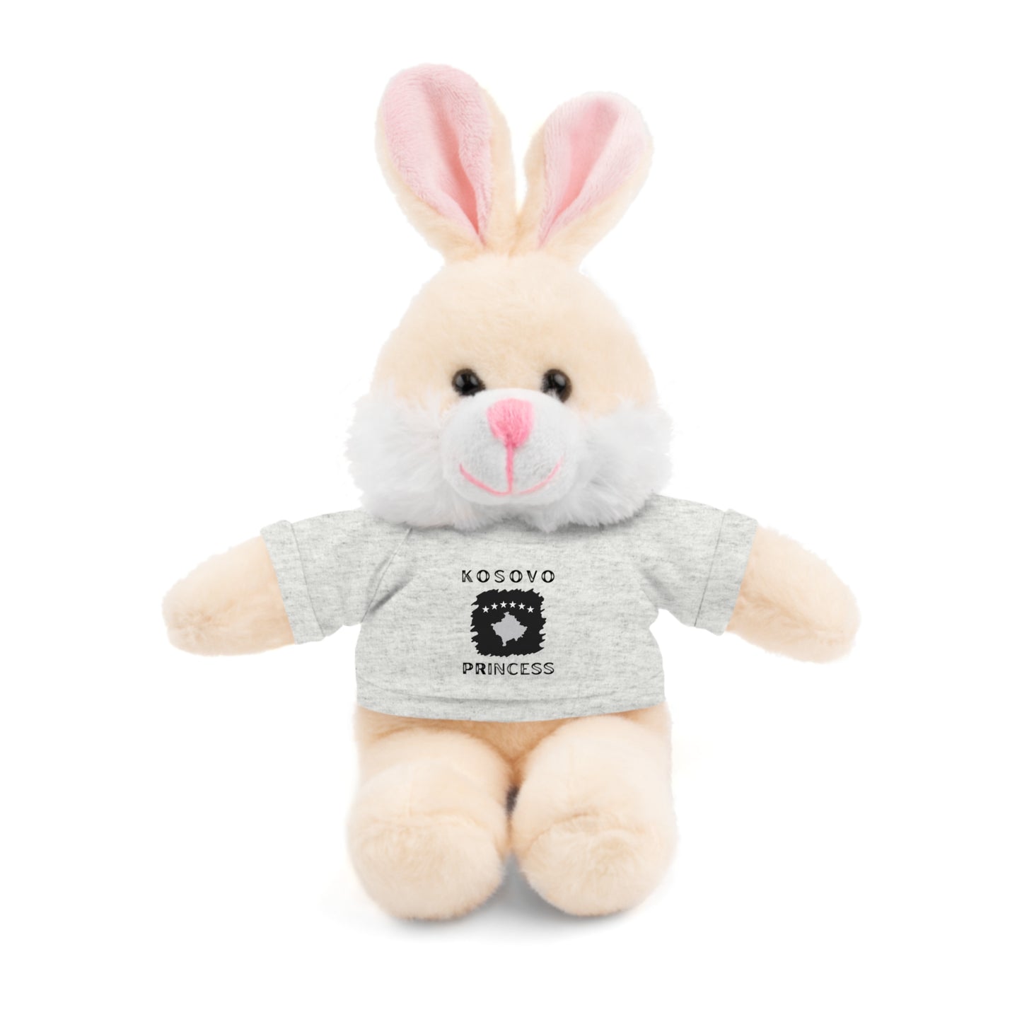 Kosovo Princess | 8" Plush Bunny with Personalized Tee – Cute Stuffed Animal Gift for Kids & Toddlers
