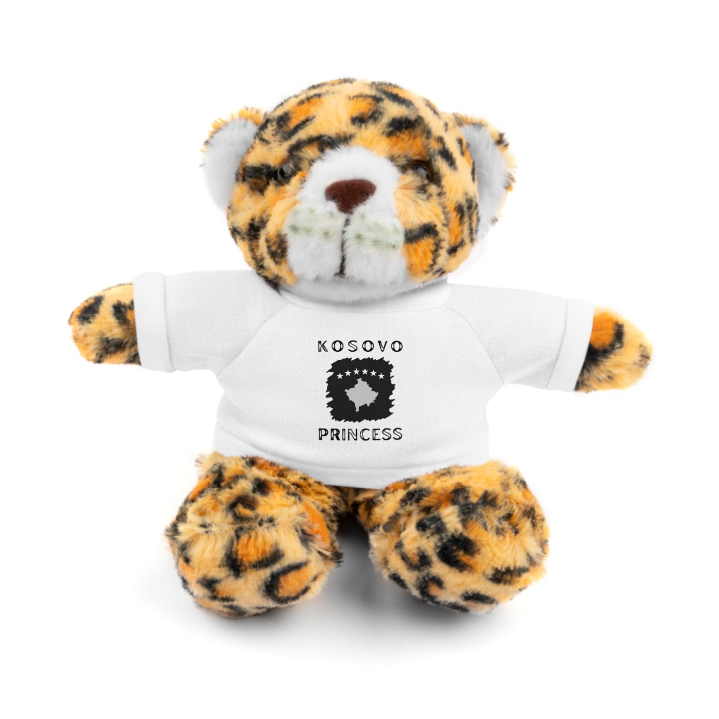 Kosovo Princess | 8" Plush Jaguar with Personalized Tee – Fierce & Cuddly Gift for Kids & Toddlers