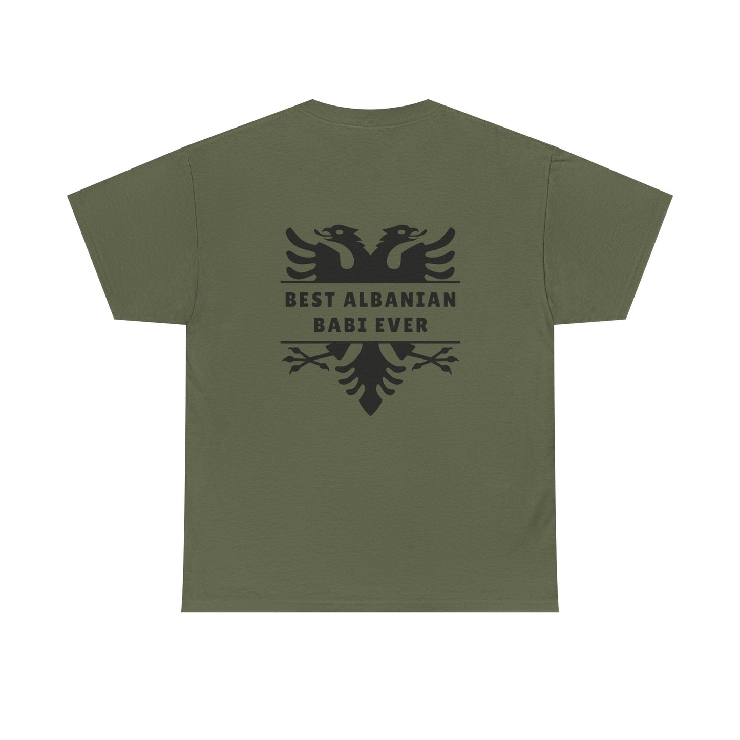 Best Albanian Babi Ever – Dual-Sided Albanian Pride Tee Unisex Heavy Cotton Shirt | Bold Eagle Front & Back | Perfect Gift for Albanian Dads