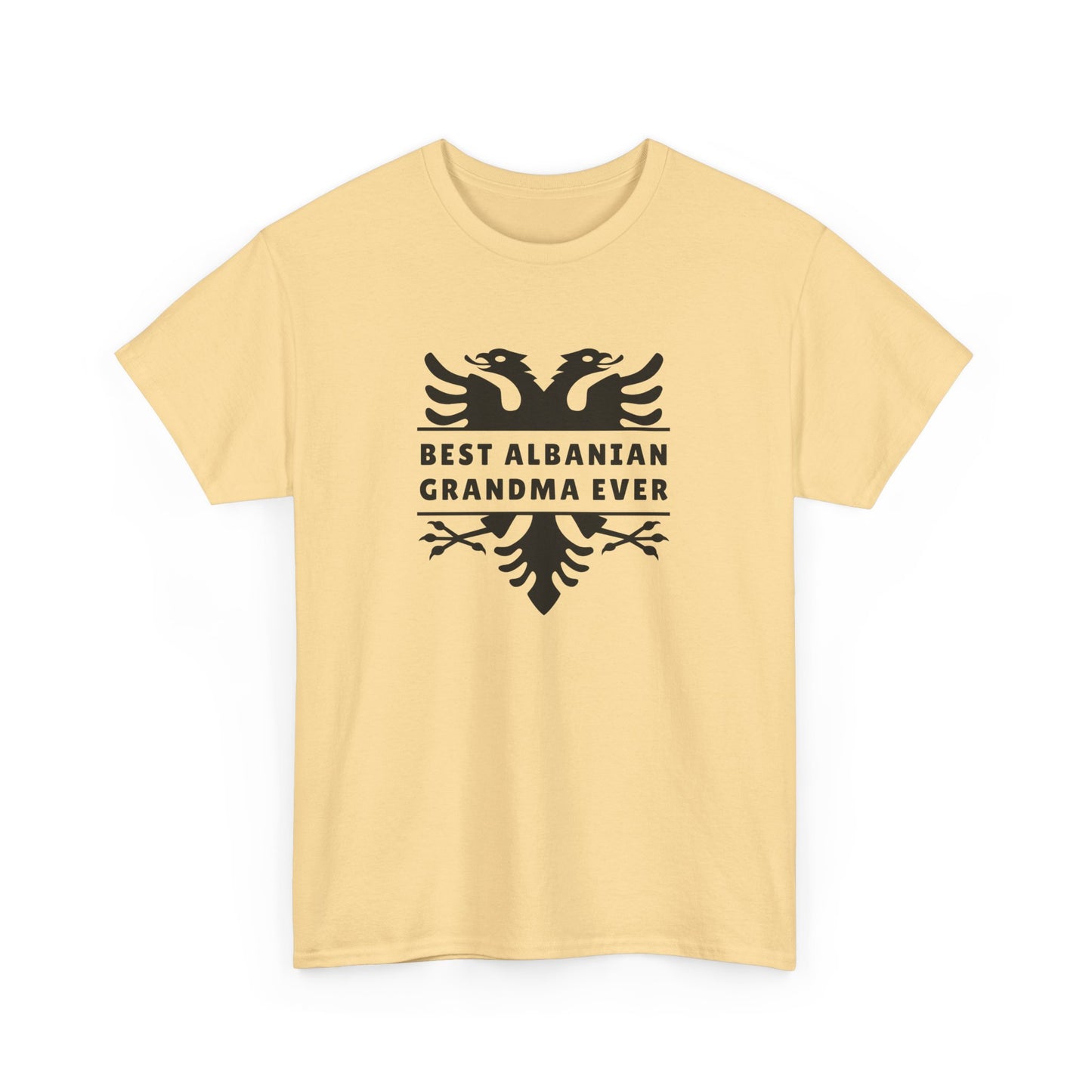 Best Albanian Grandma Ever – Unisex Heavy Cotton T-Shirt Heritage with Heart | Gift for Grandma | Proud Albanian Family Wear