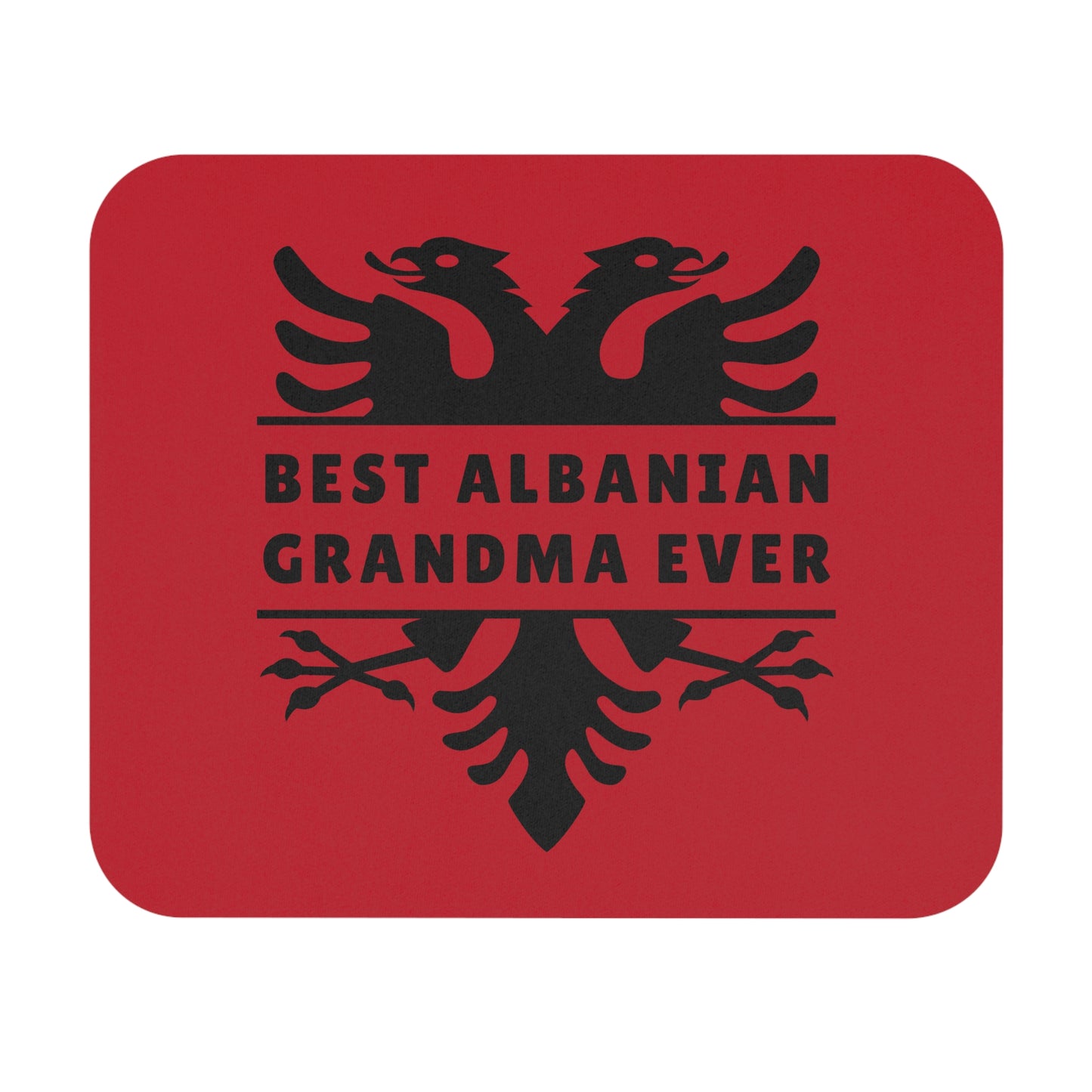 Best Grandma Ever – Albanian Eagle Mouse Pad Heartfelt 9"x8" Desk Mat | Gift for Albanian Grandmothers