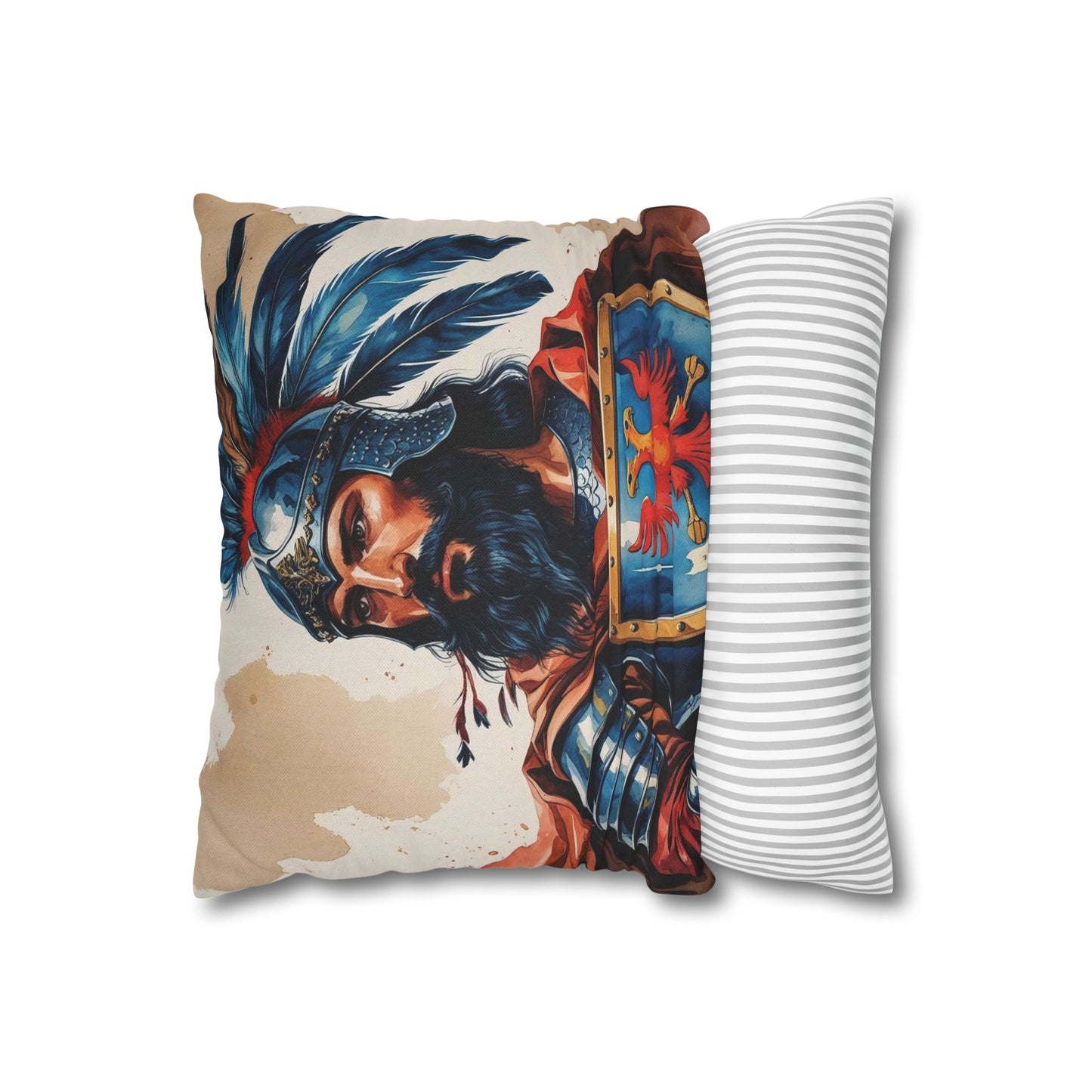 Scanderbeg Heroic Warrior Pillowcase – Medieval Elegance Meets Cultural Pride | Knight Home Decor | Fantasy-Inspired Gift for Men