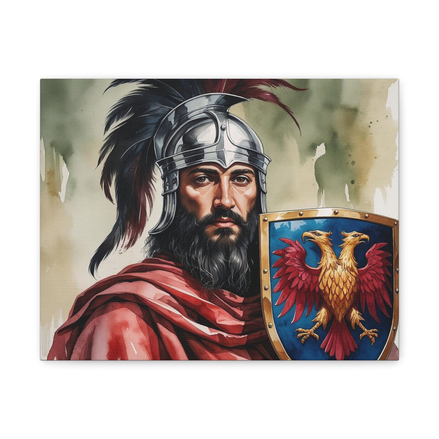 Skanderbeg Warrior Canvas Print – Historical Albanian Hero Art, Regal Wall Decor, Available in 3 Size
