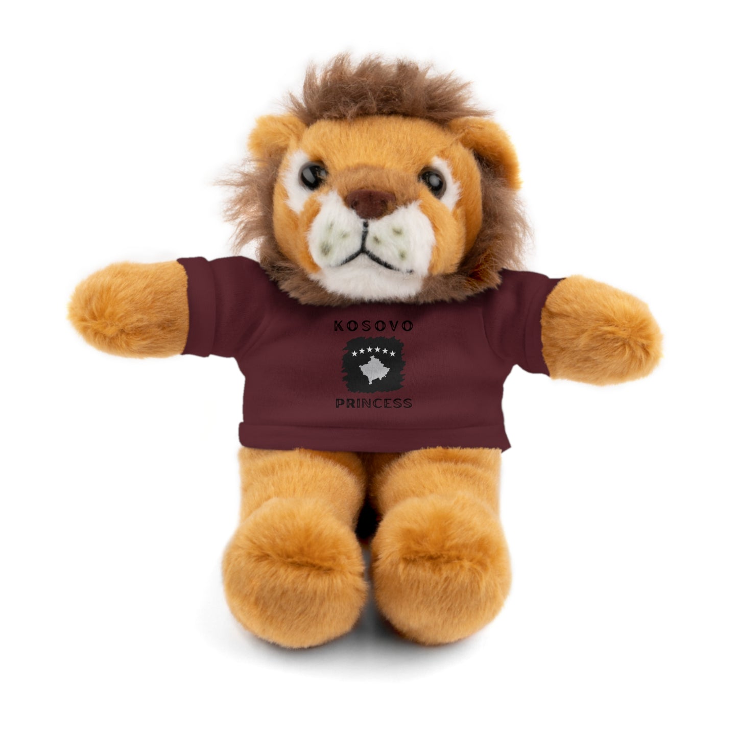 Kosovo Princess | 8" Plush Lion with Personalized Tee – Majestic & Cuddly Gift for Kids & Toddlers