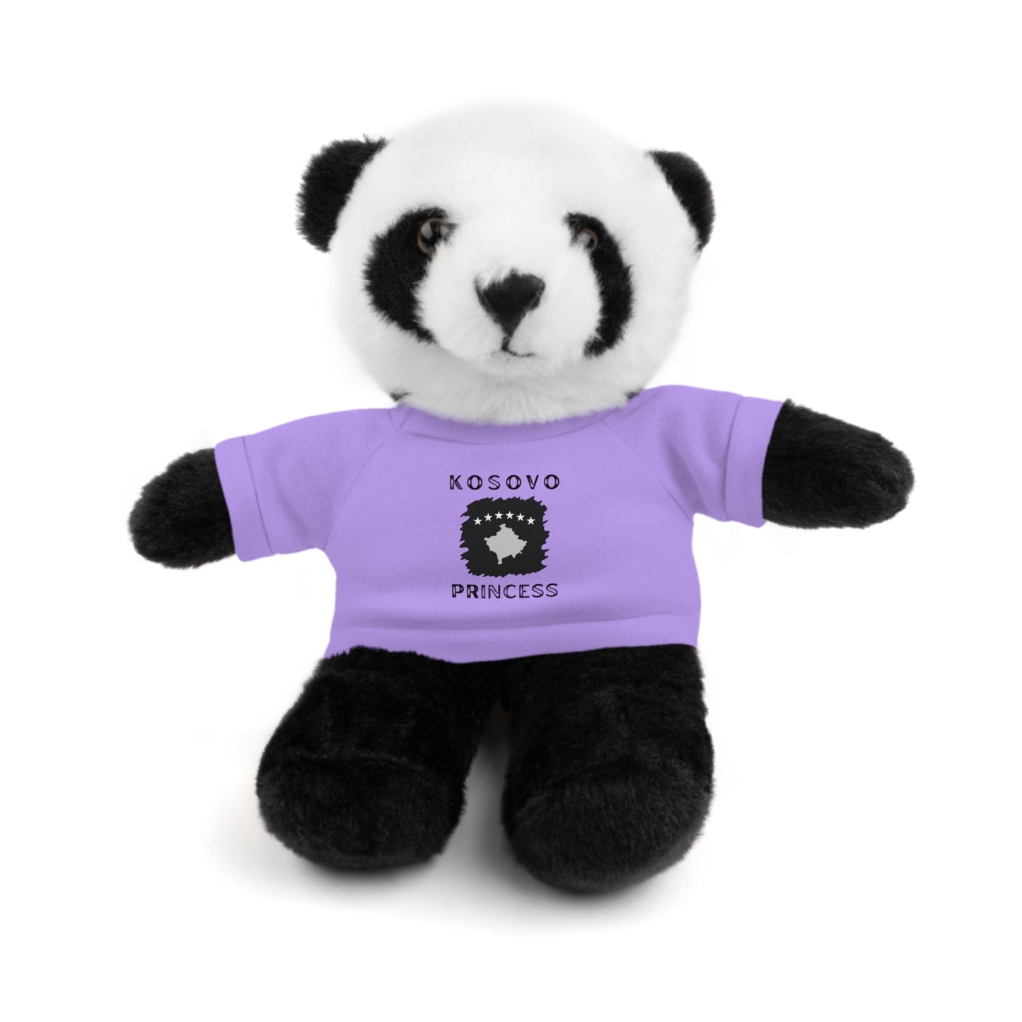 Kosovo Princess | 8" Plush Panda with Personalized Tee – Cute & Cuddly Gift for Kids & Toddlers