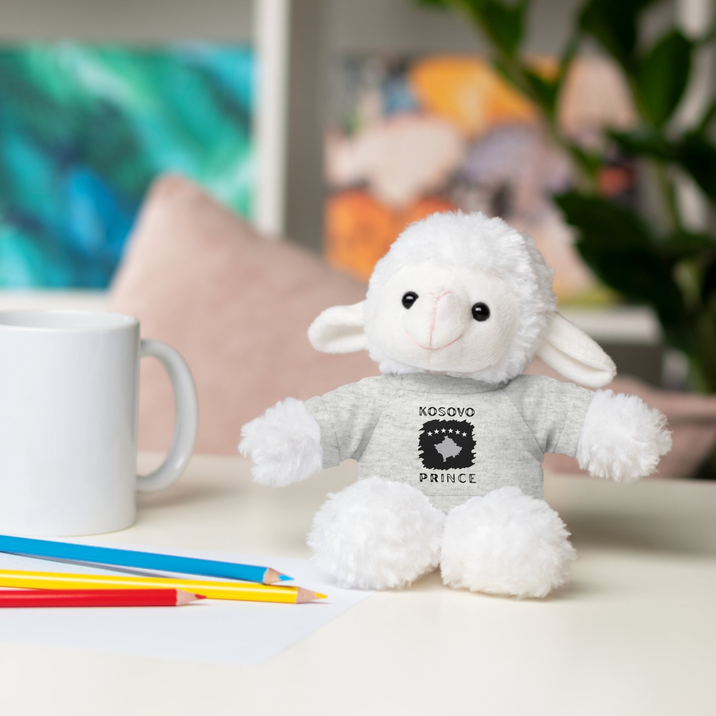 Kosovo Prince | 8" Plush Sheep with Personalized Tee – Soft & Gentle Gift for Boys & Toddlers