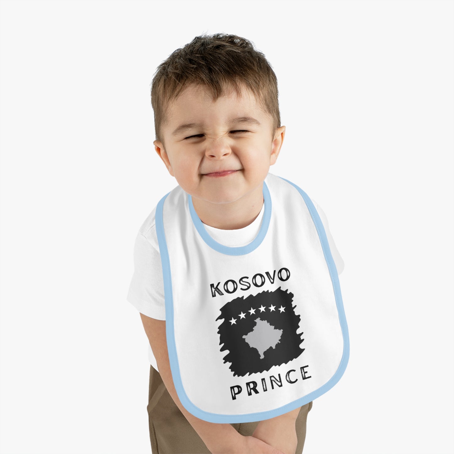 Kosovo Prince Baby Bib | Soft Jersey Bib for Baby Boys – Stylish & Unique Baby Shower Gift