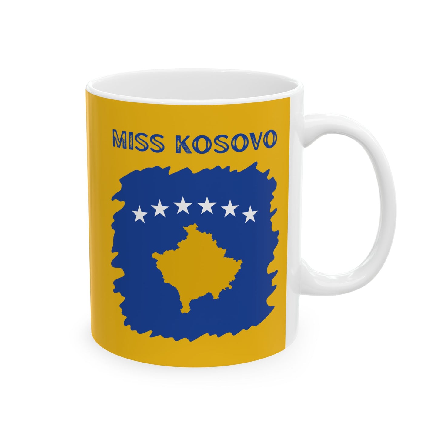 Miss Kosovo Flag Ceramic Mug – Unique 11oz Coffee Cup for Patriots | Perfect Holiday Gift & Home Decor