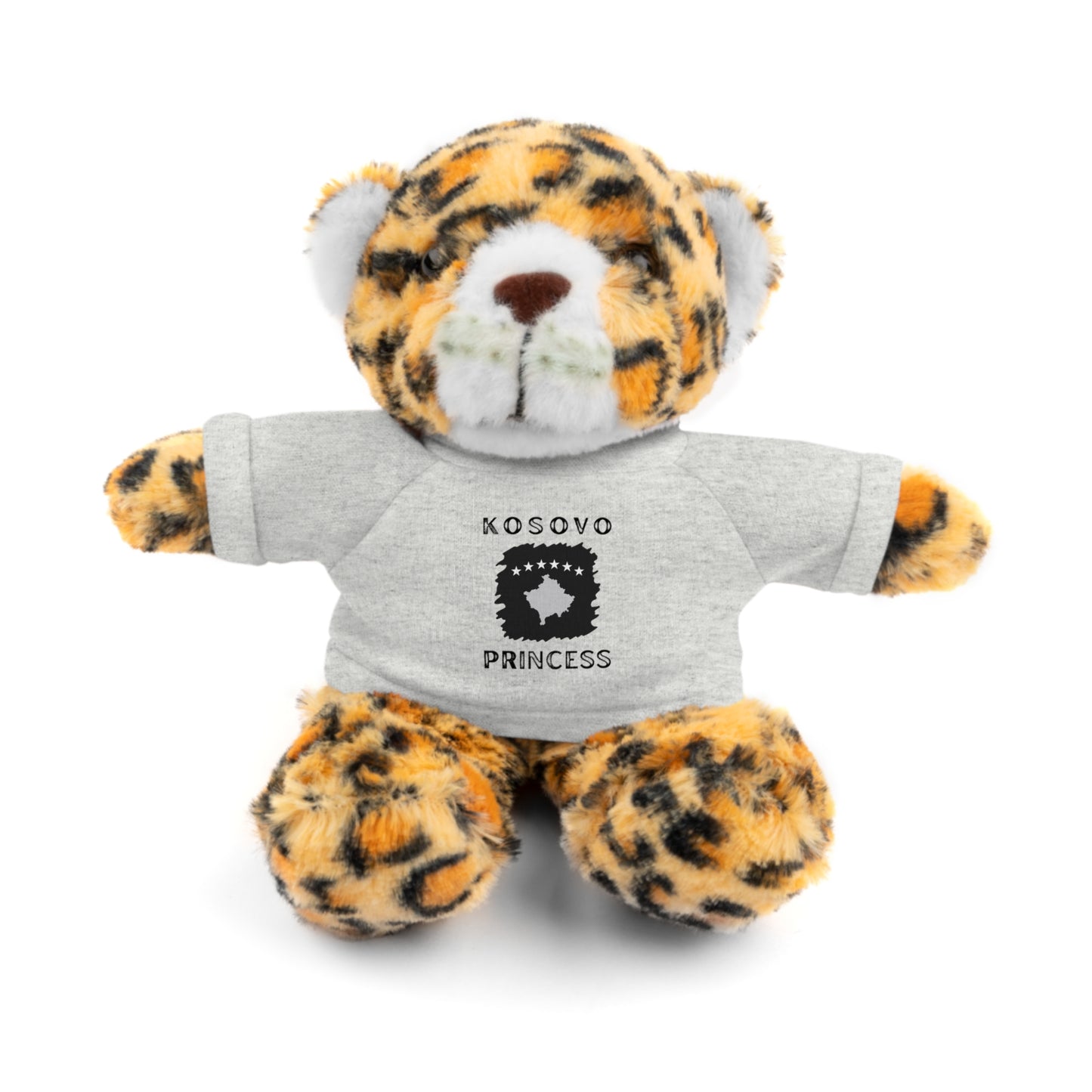 Kosovo Princess | 8" Plush Jaguar with Personalized Tee – Fierce & Cuddly Gift for Kids & Toddlers