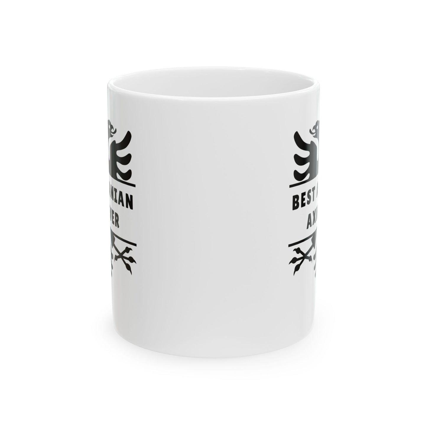 Best Albanian Axhi Ever – 11 oz White Ceramic Mug Black Eagle Design | Gift for Uncles & Elders