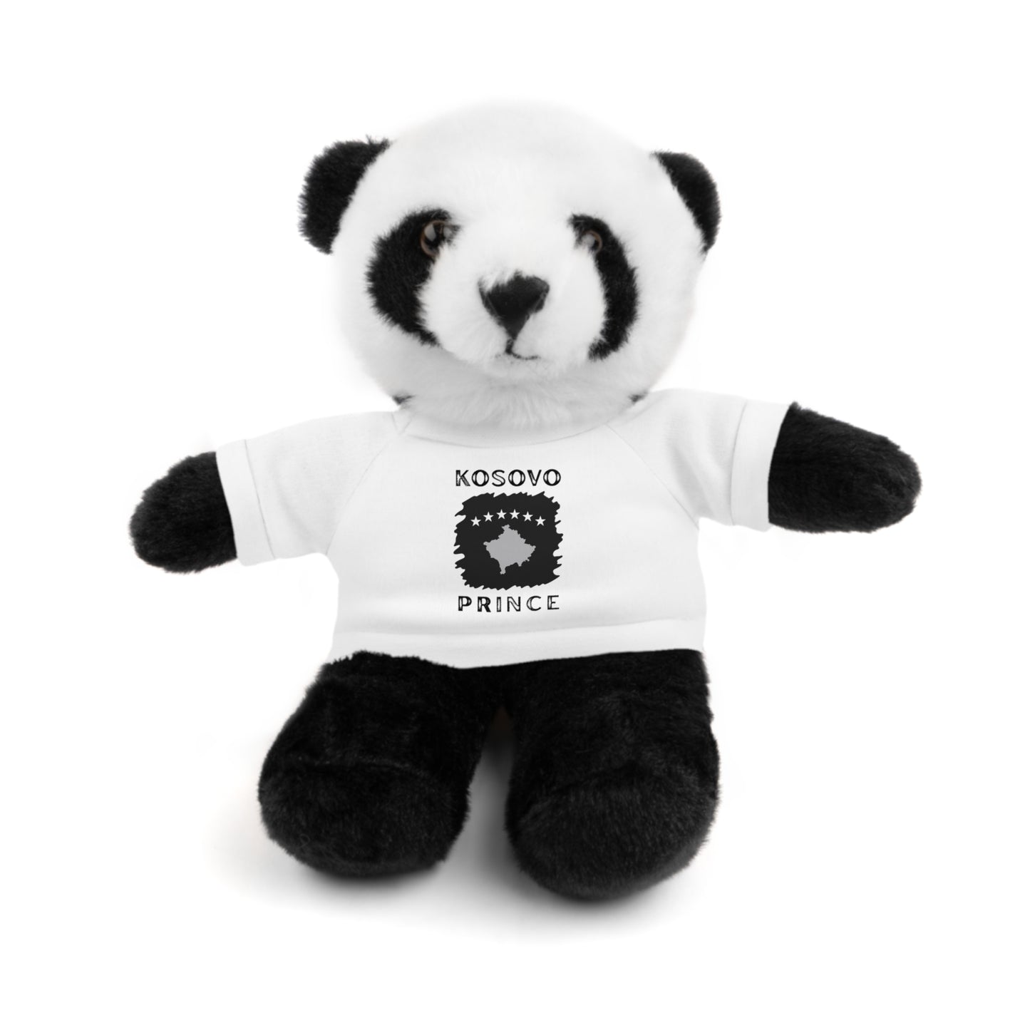 Kosovo Prince | 8" Plush Panda with Personalized Tee – Sweet & Snuggly Gift for Boys & Toddlers